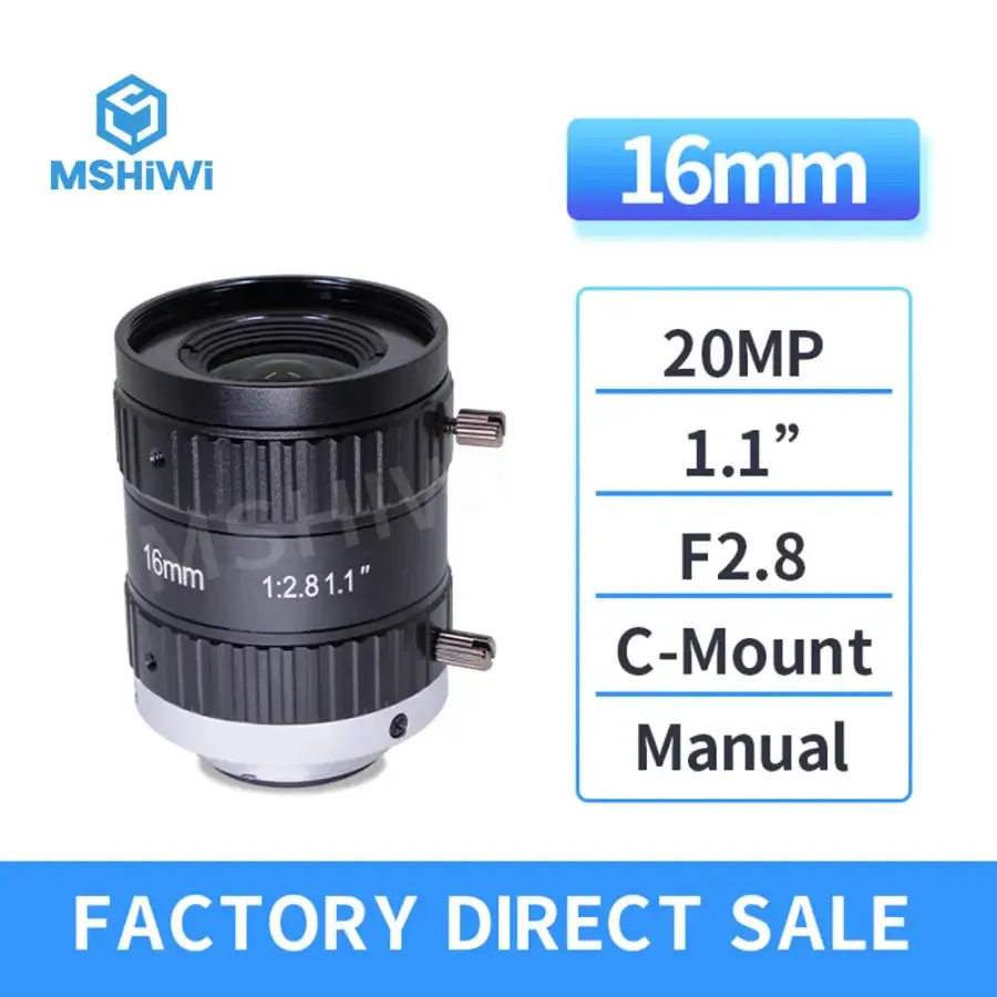 20MP 12mm-50mm Prime Lens C-mount F2.8 Aperture 1.1" Manual Iris Lenses