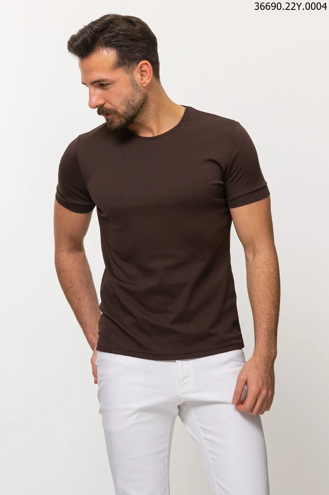 36690 MCR Round neck: Brown