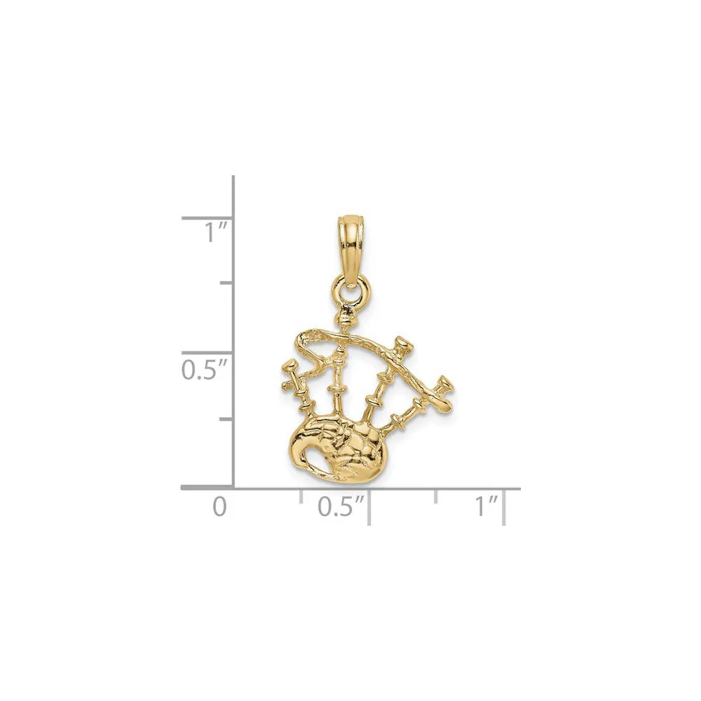 3D Bagpipes Pendant (14K)