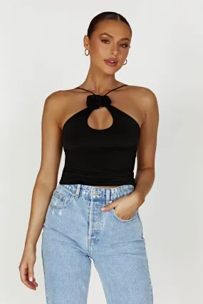 Adeline Rose Halter Top - Black