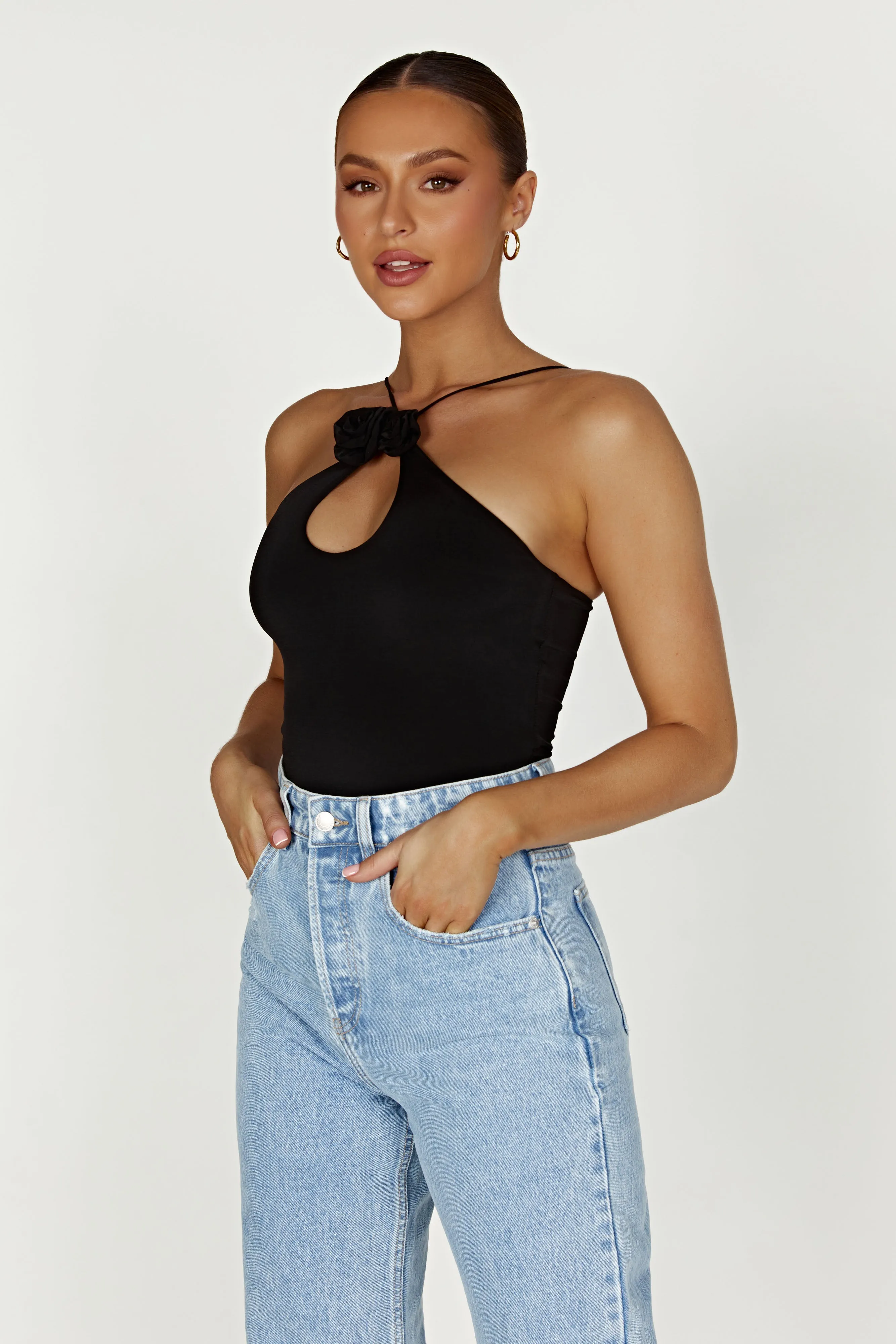 Adeline Rose Halter Top - Black