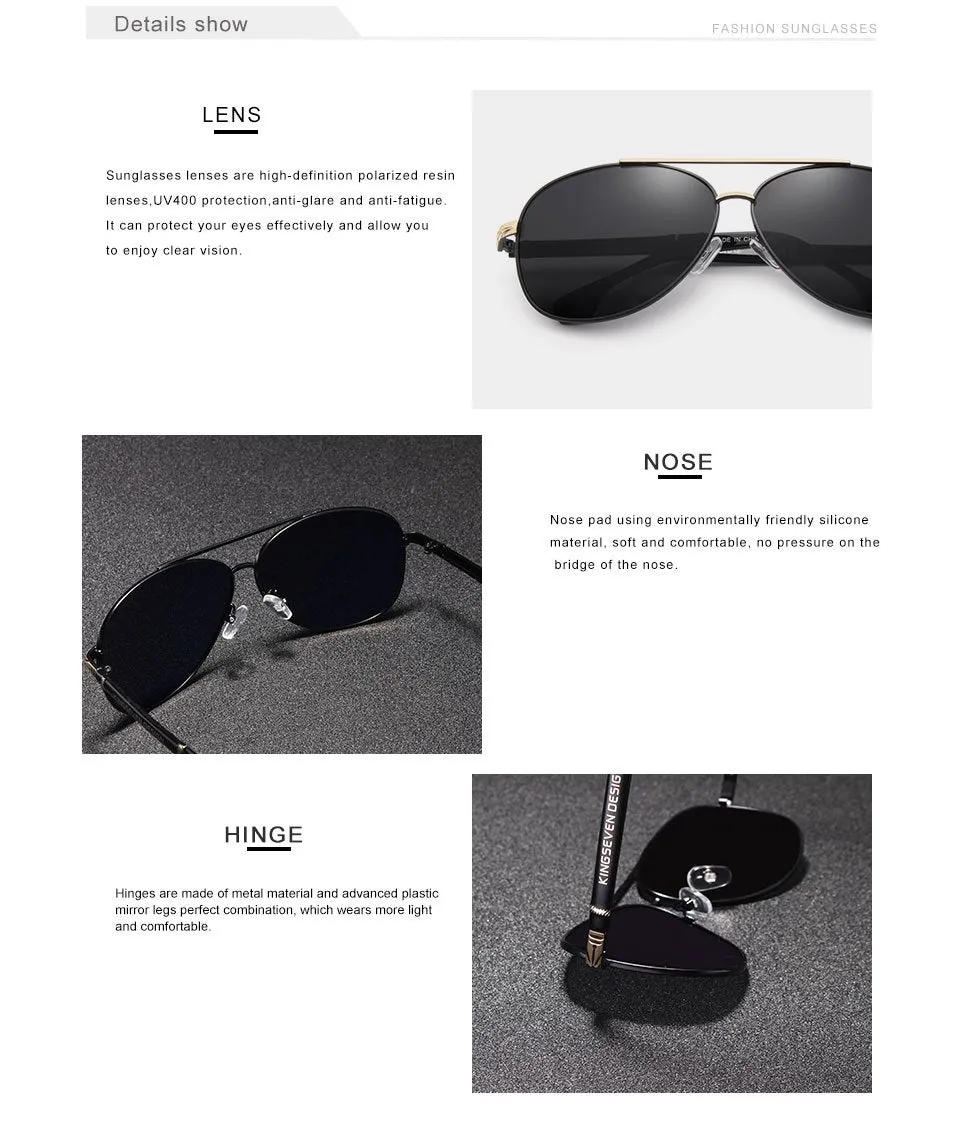 Aluminum Magnesium Men's Sunglasses with Polarized Coating Lenses