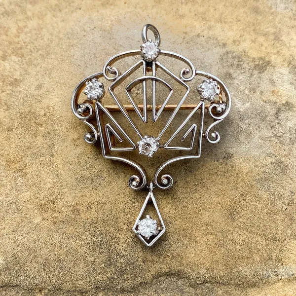 Antique Diamond Pin/ Pendant