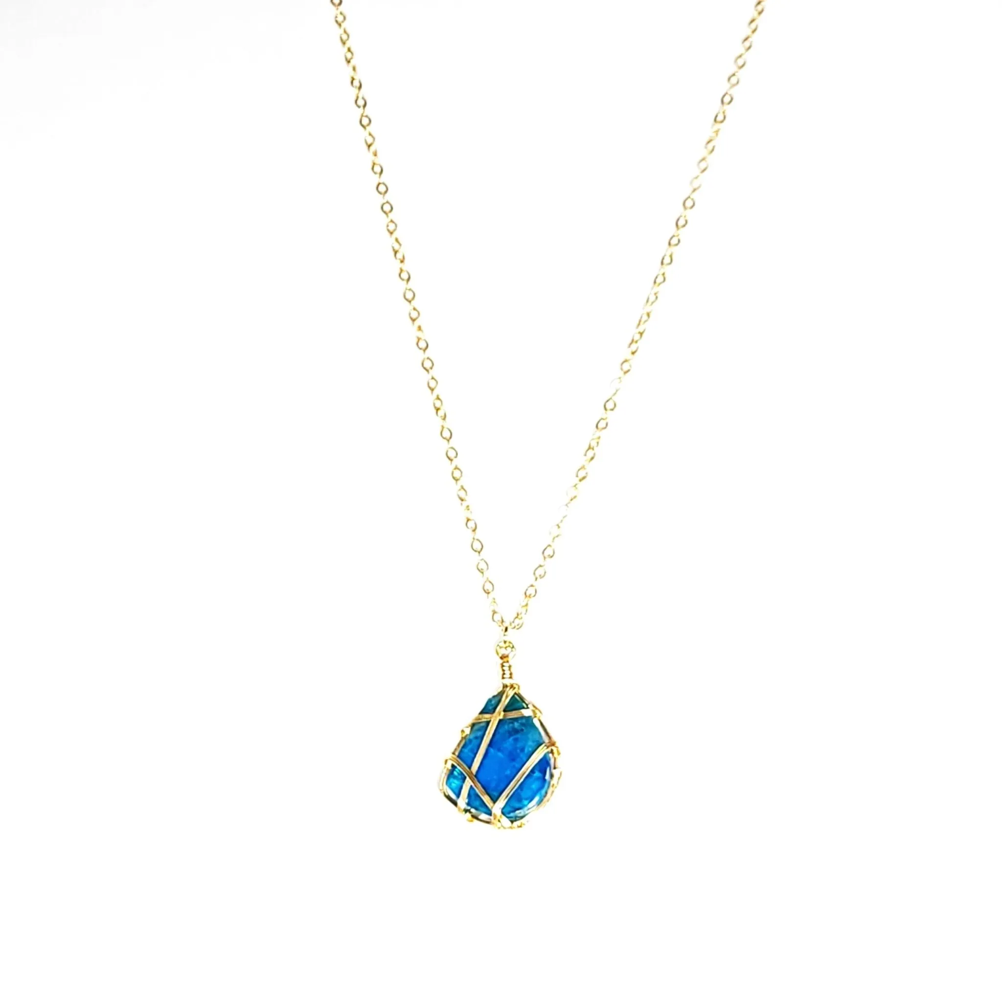 Apatite Striped Pendant Necklace