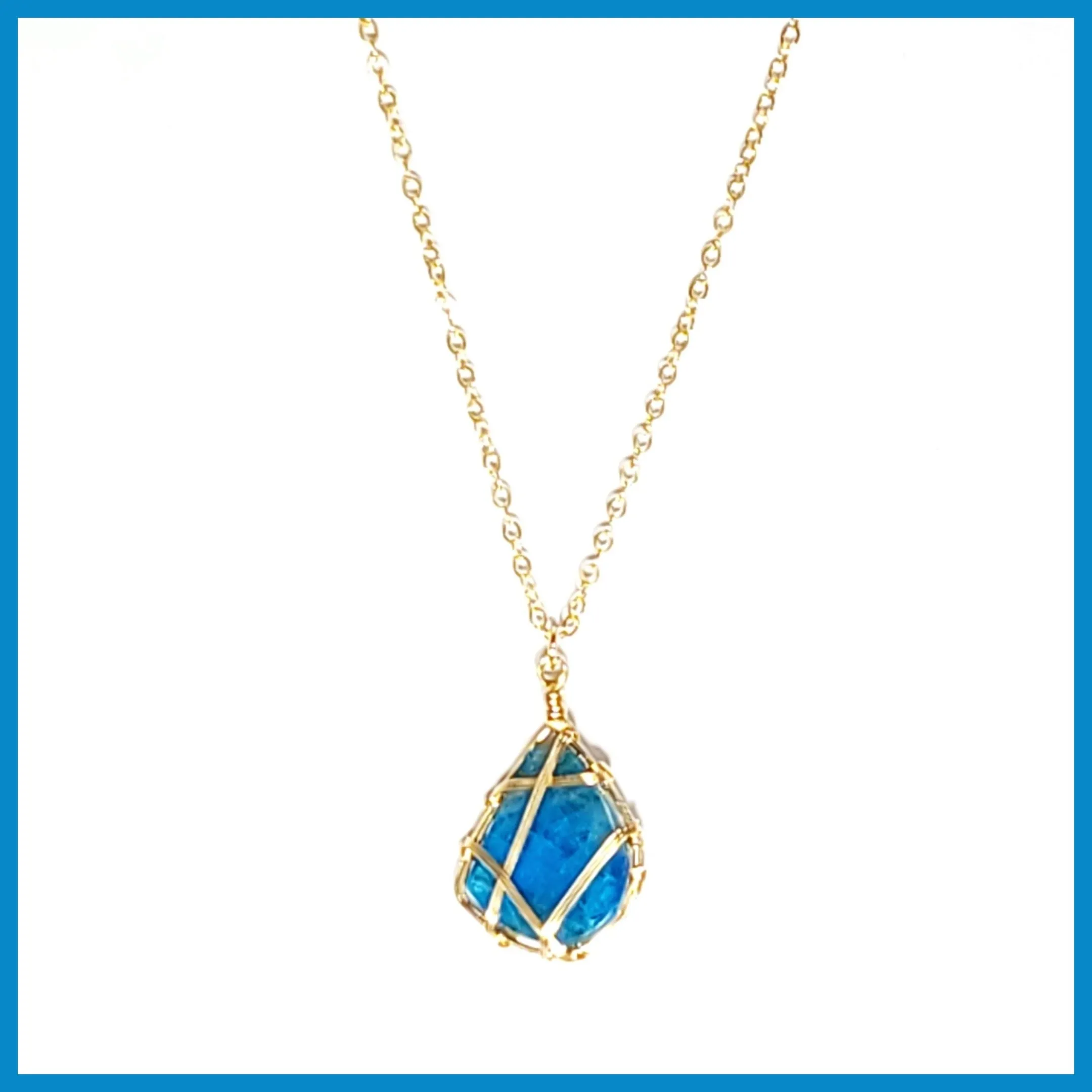 Apatite Striped Pendant Necklace