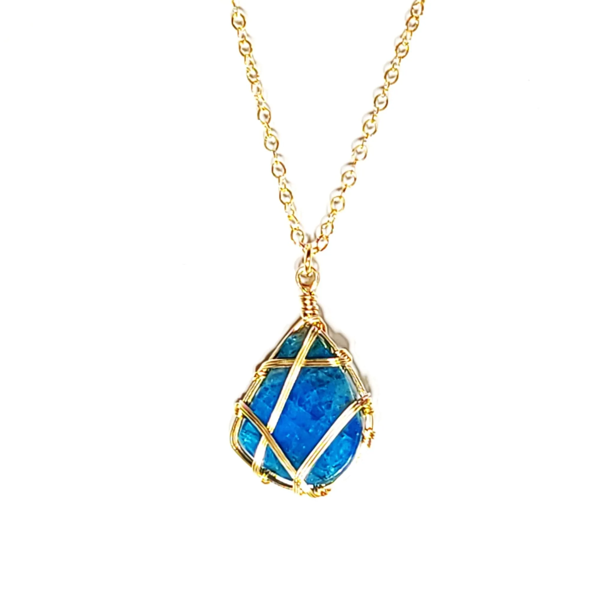 Apatite Striped Pendant Necklace