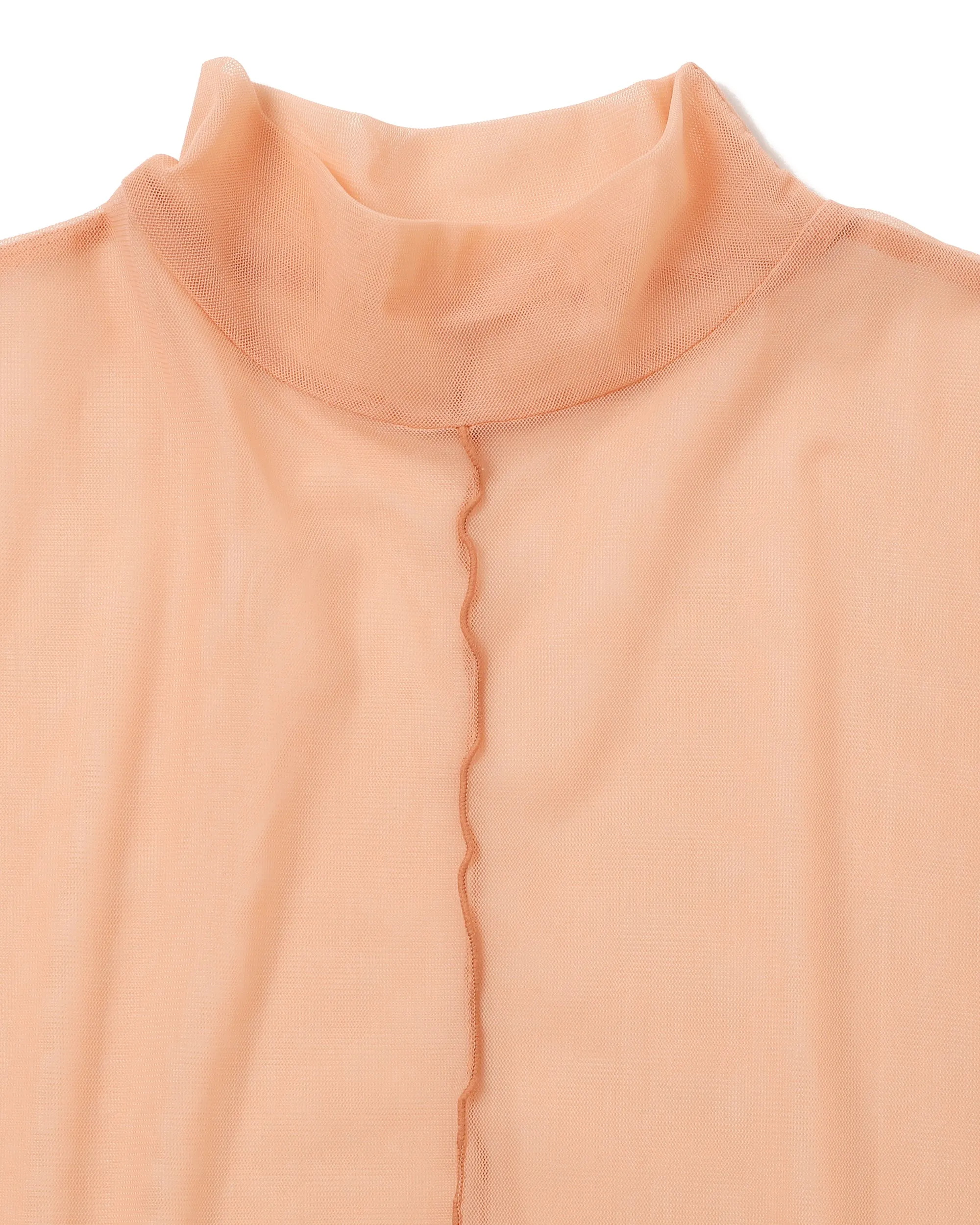 Arch gather see-through tops (Pink)