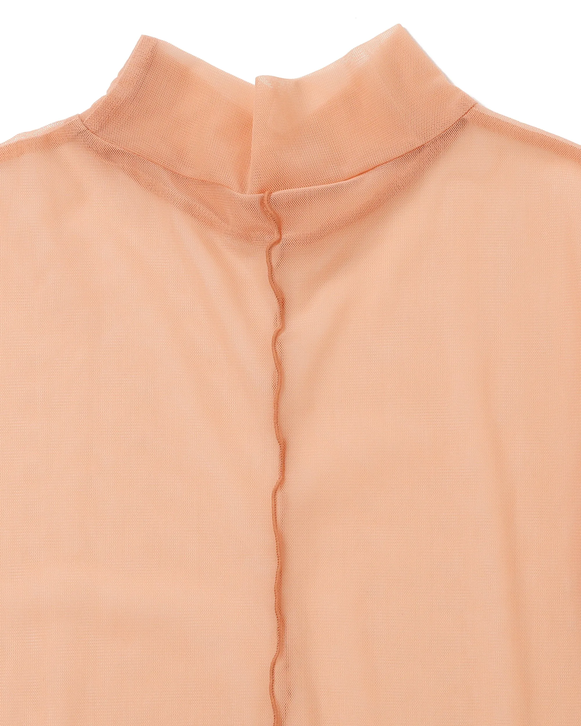 Arch gather see-through tops (Pink)