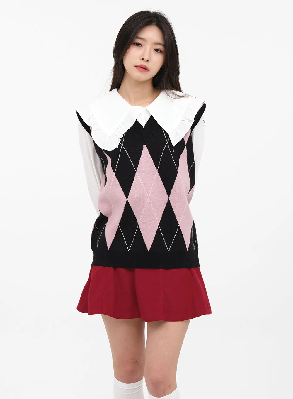 Argyle Knit Vest K0302