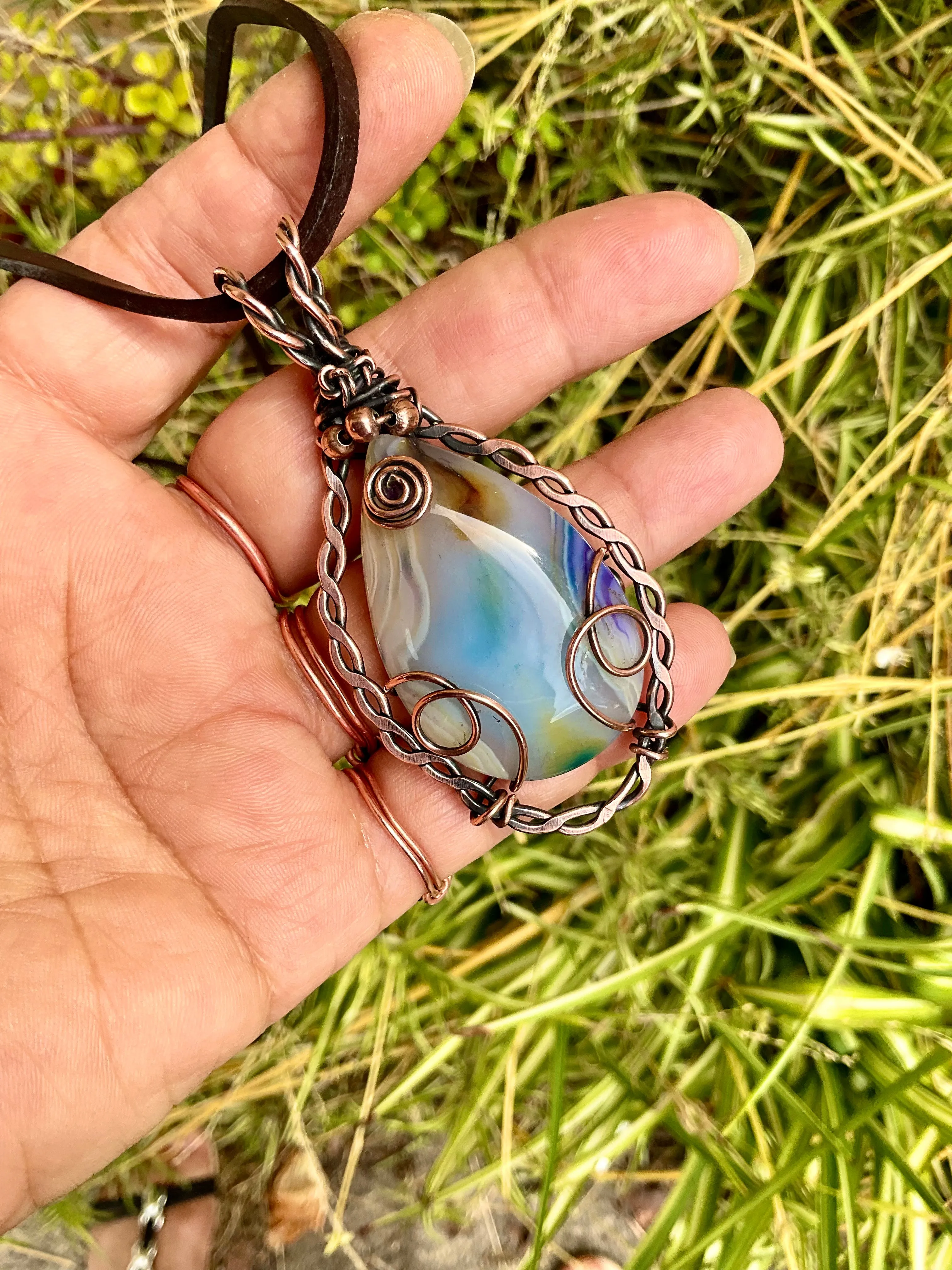 Banded Madagascan Agate Pendant