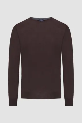 Barba Napoli Dark Brown Round Neck Paricollo Sweater