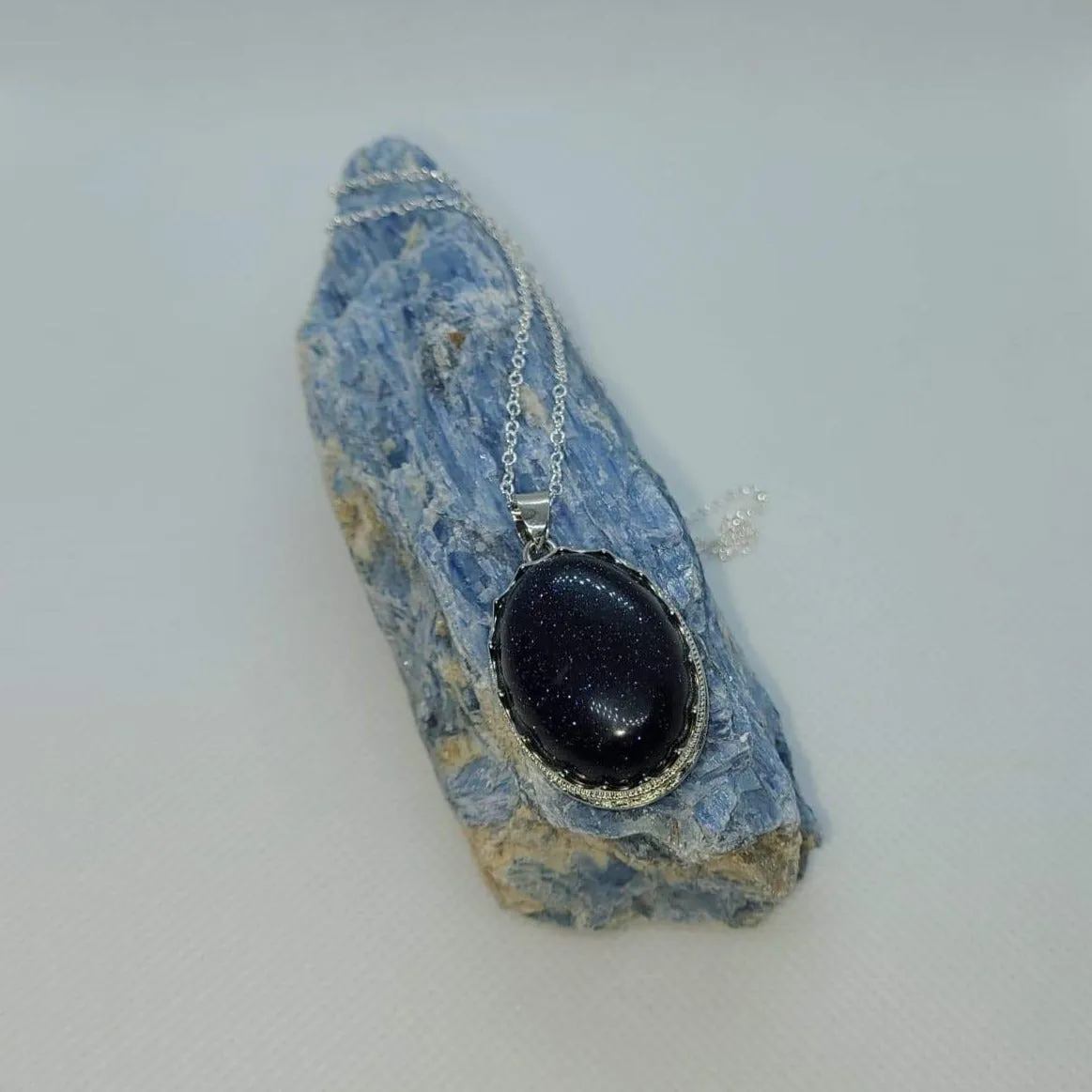 Blue Sandstone Pendant Necklace