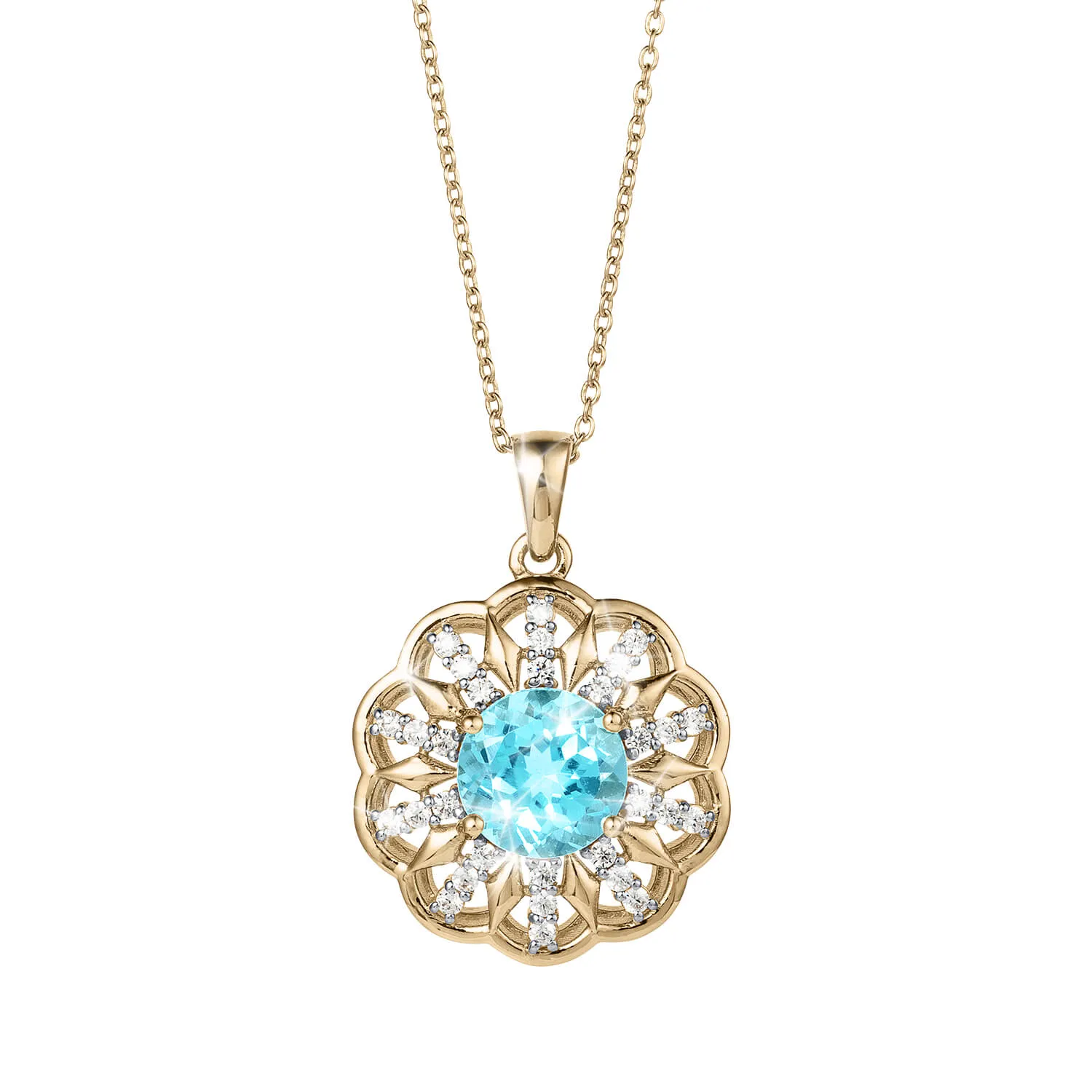 Blue Topaz Bloom Pendant