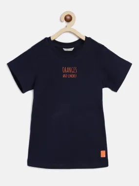 Boys Round Neck Blue T-Shirt