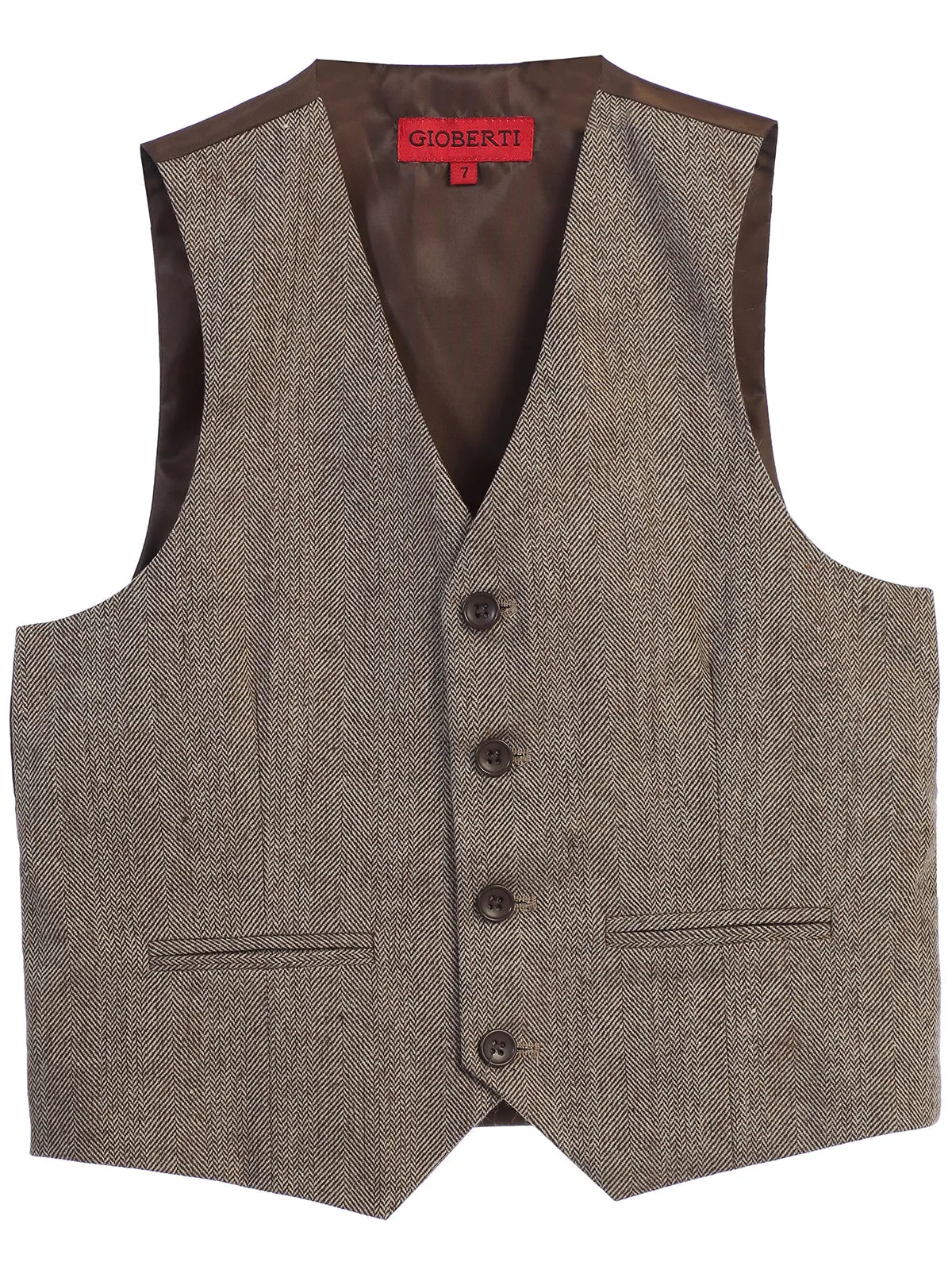 Boy's Tweed Herringbone Vest