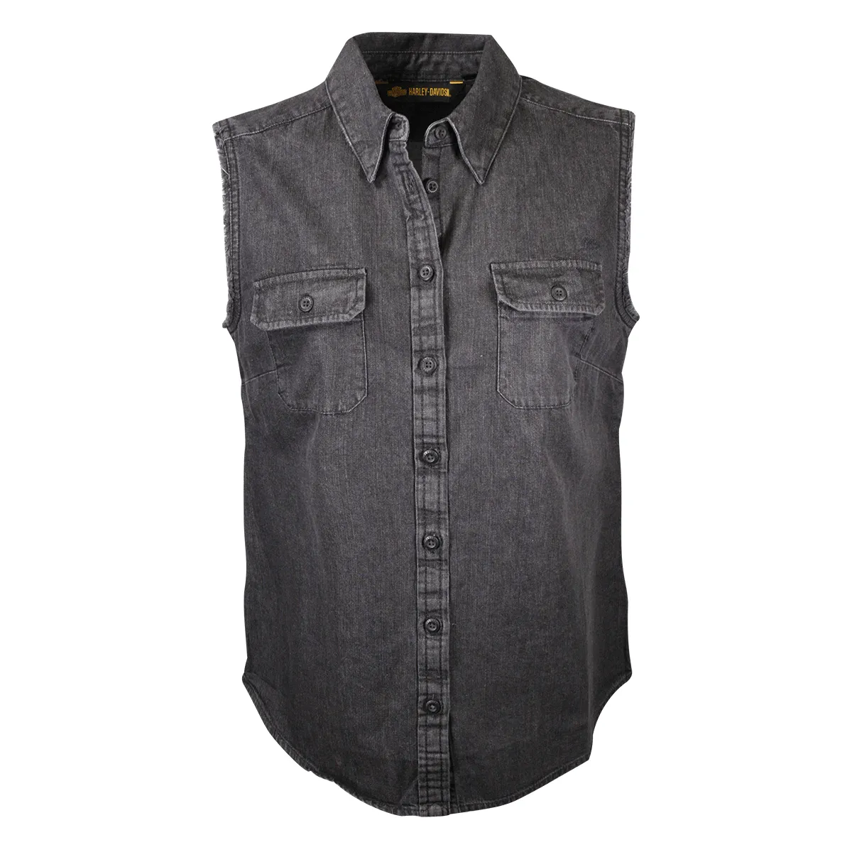 Branded  Women's Charcoal Vest w/ Back Logo Sleeveless Vest