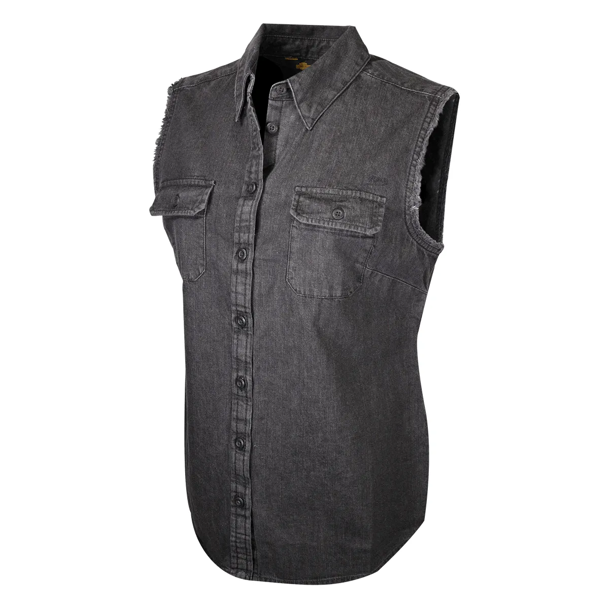 Branded  Women's Charcoal Vest w/ Back Logo Sleeveless Vest