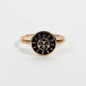 Bronze Sun Face Stamp Ring