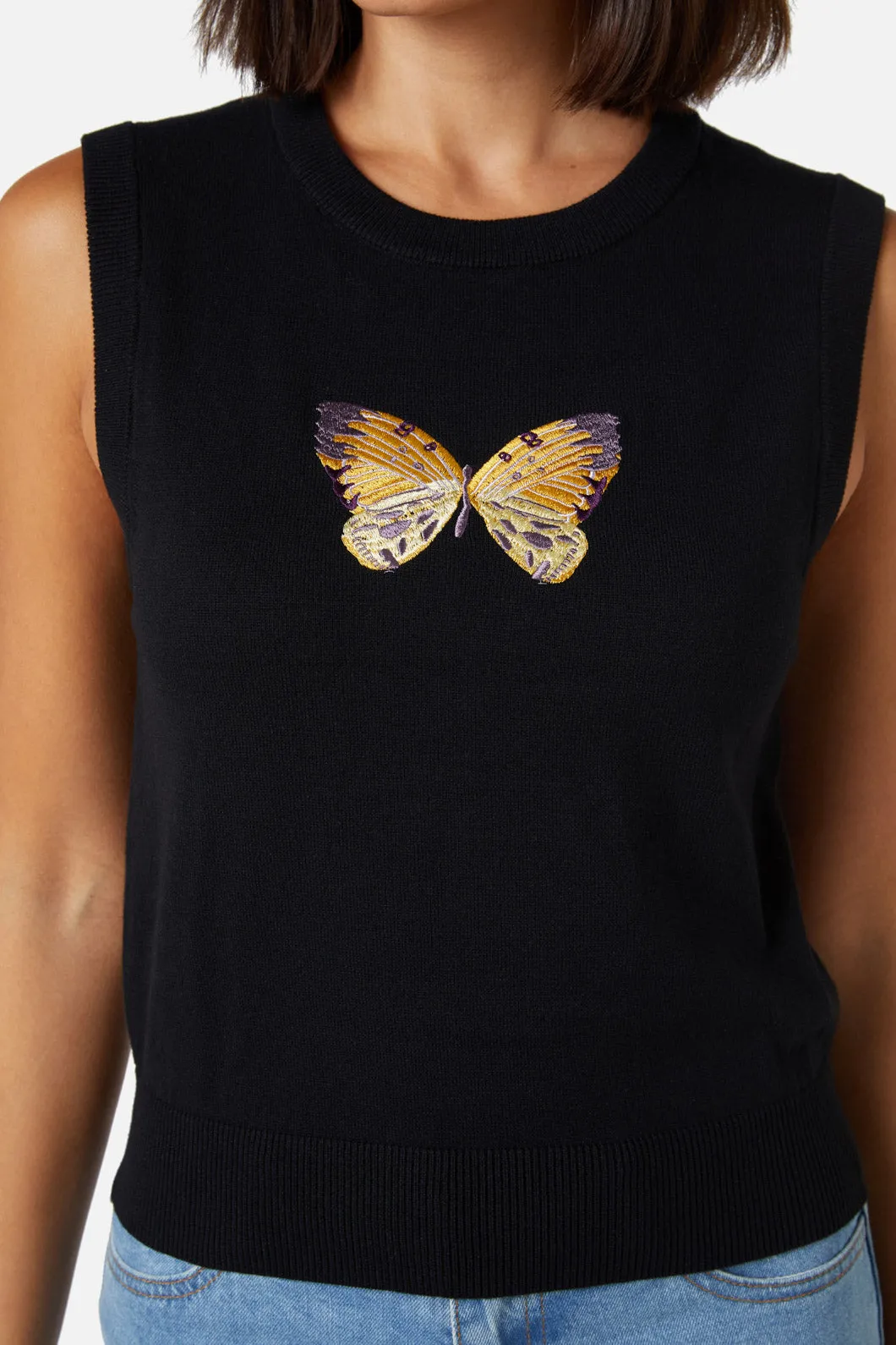 Butterfly Embroidered Vest