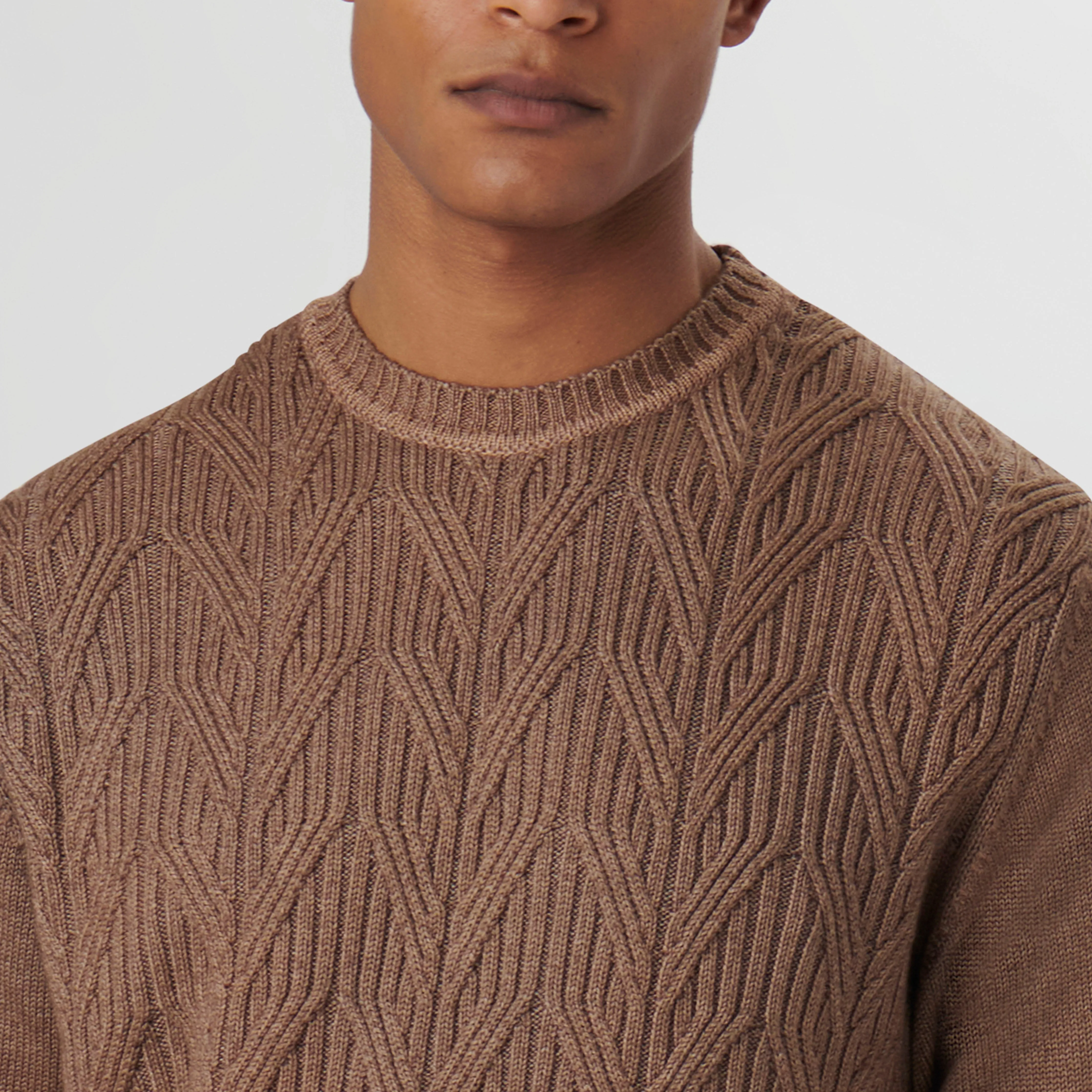 Cable Knit Crew Neck Sweater