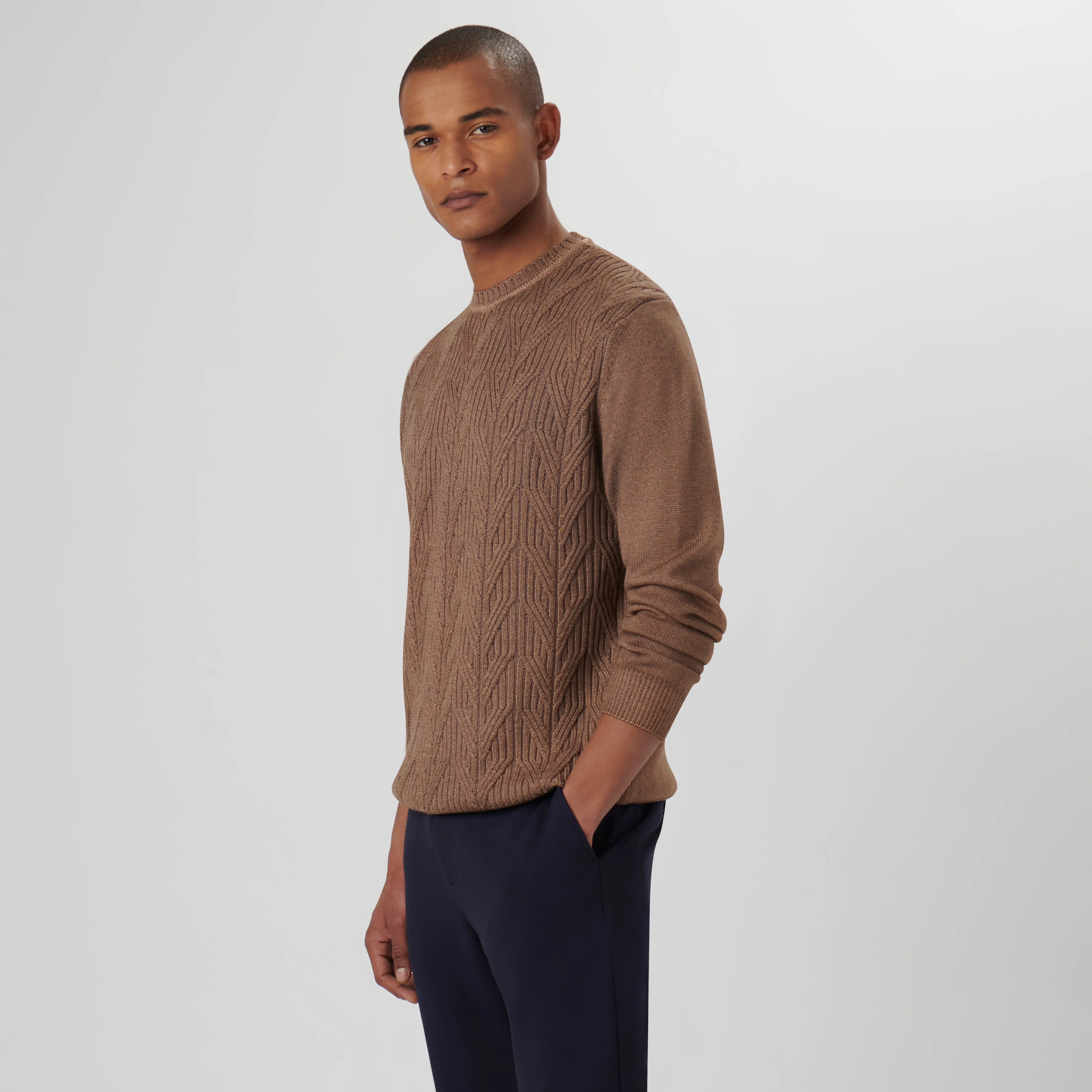 Cable Knit Crew Neck Sweater