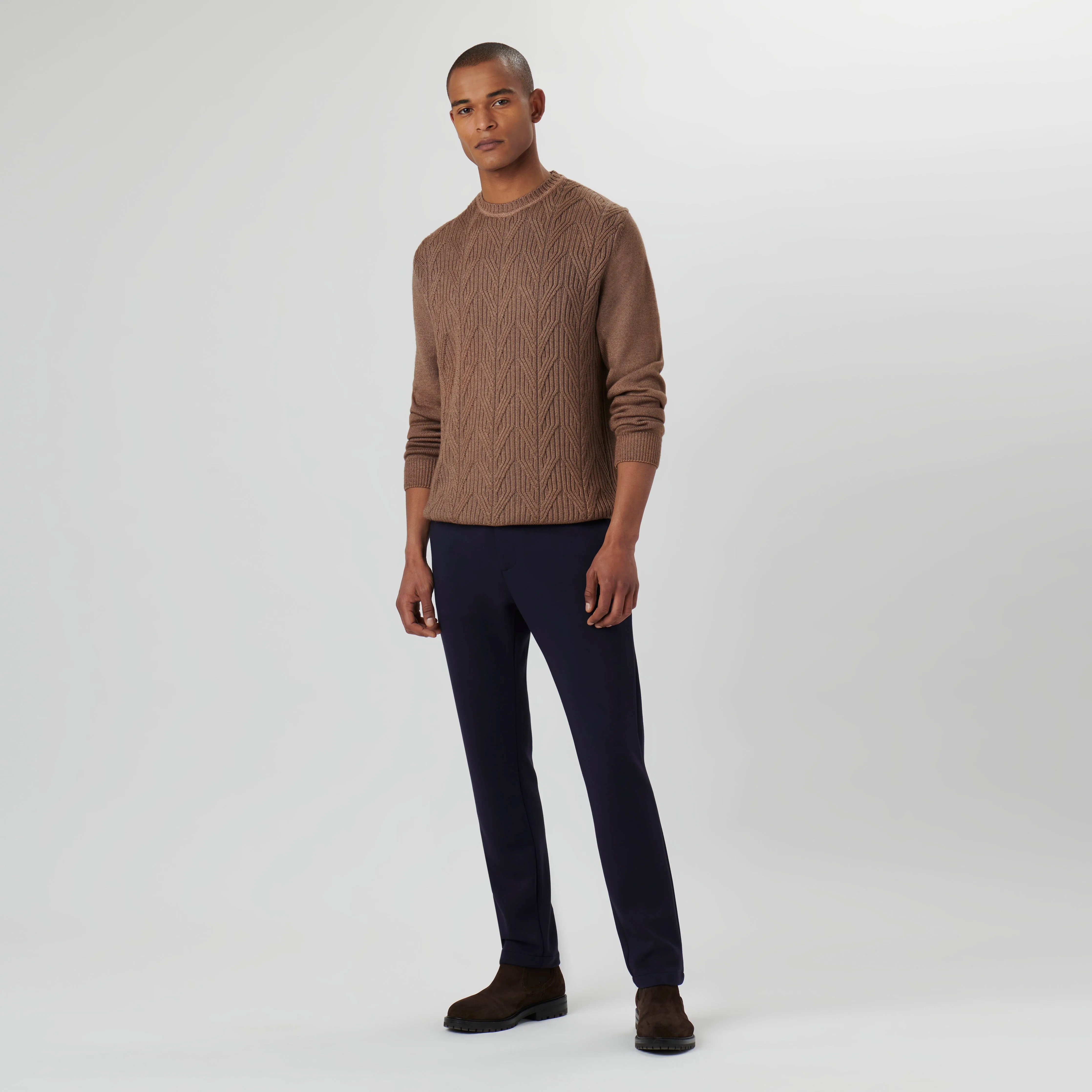 Cable Knit Crew Neck Sweater