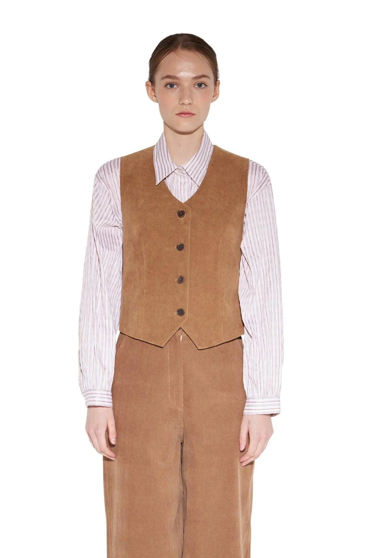 Camel Corduroy Vest