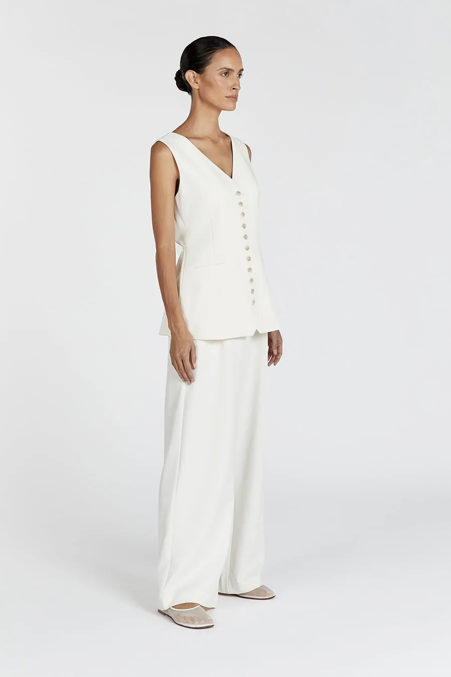 CELINE CREAM LONGLINE VEST