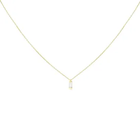 Clear Baguette Pendant Necklace