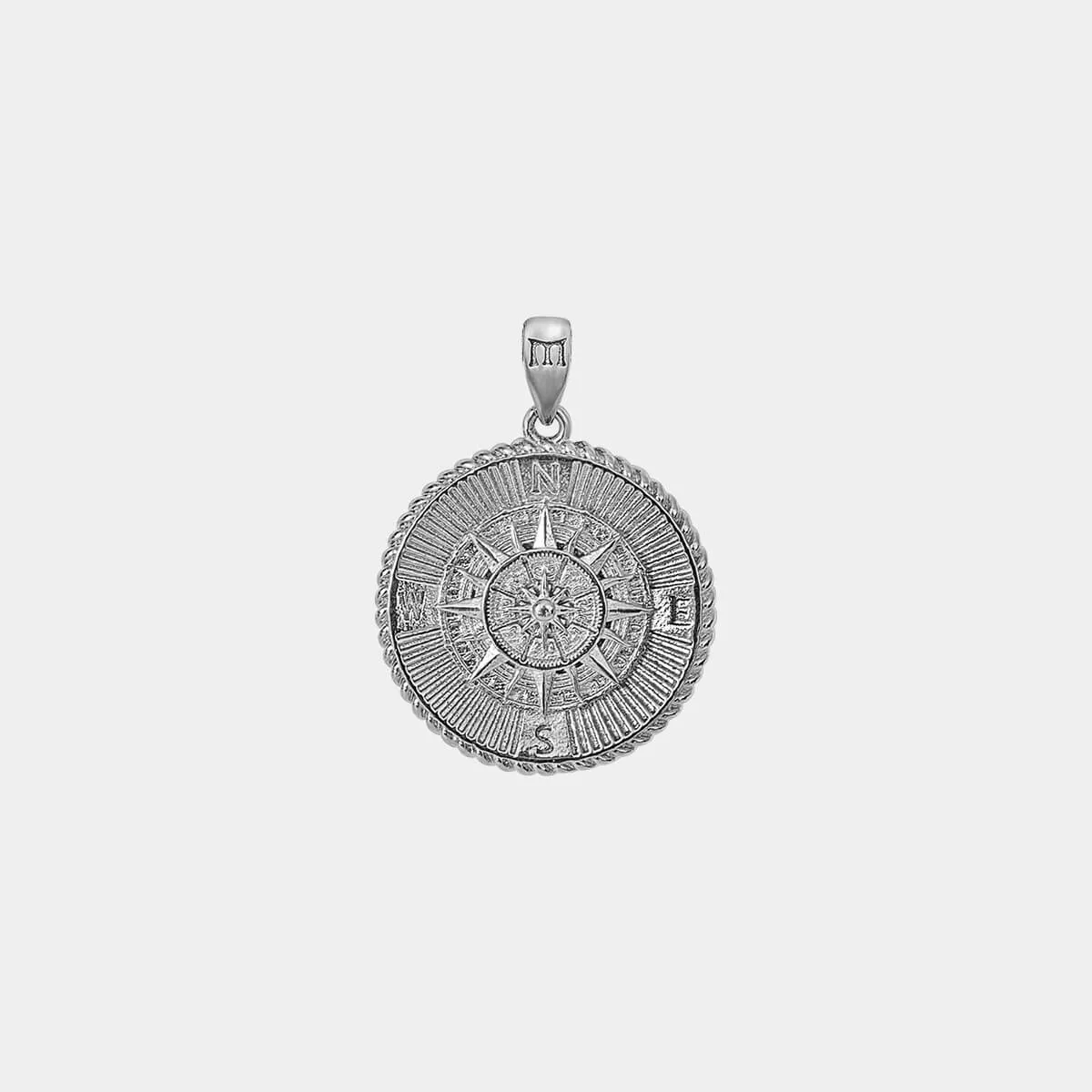 Compass Pendant - White Gold