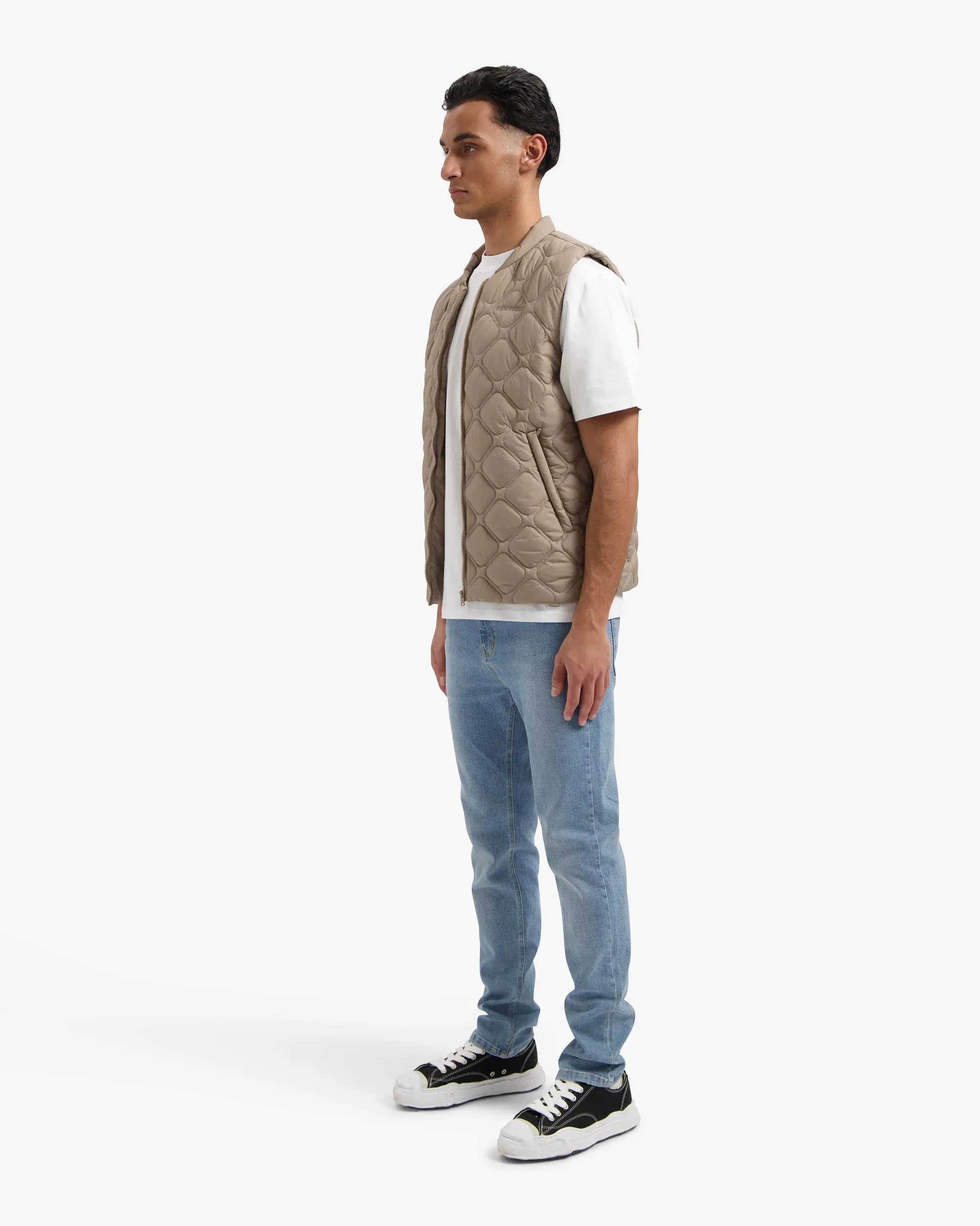 CROYEZ QUILTED VEST - MUSHROOM