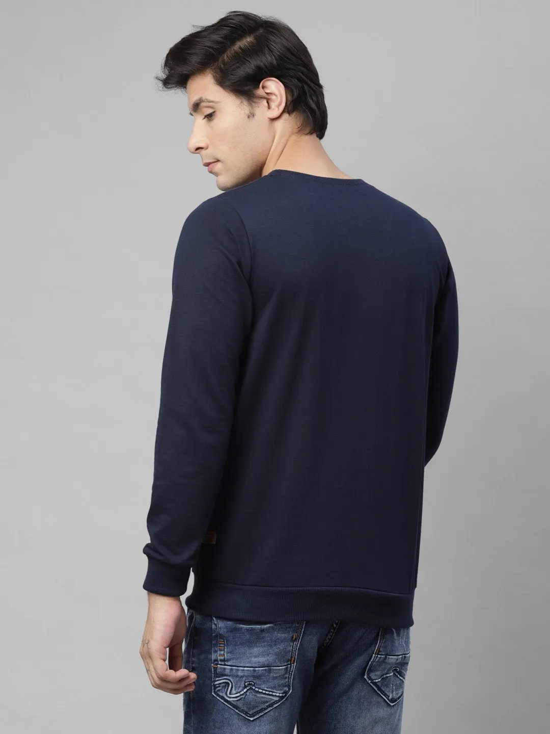 Cut & Sew Terry Round Neck Sweatshirt