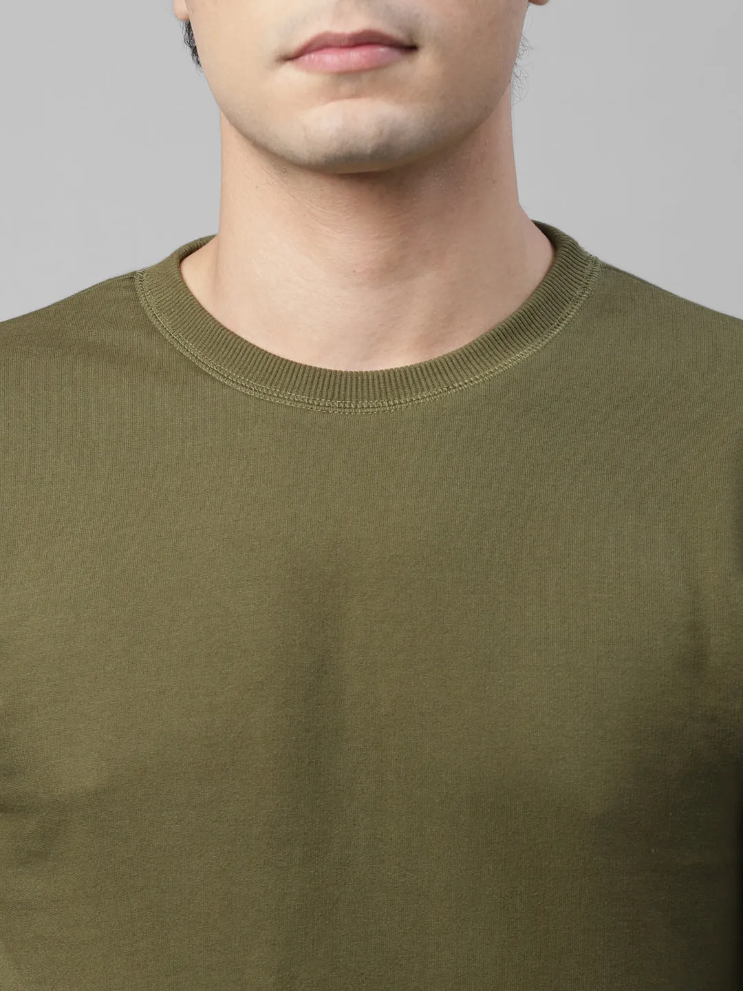 Cut & Sew Terry Round Neck Sweatshirt