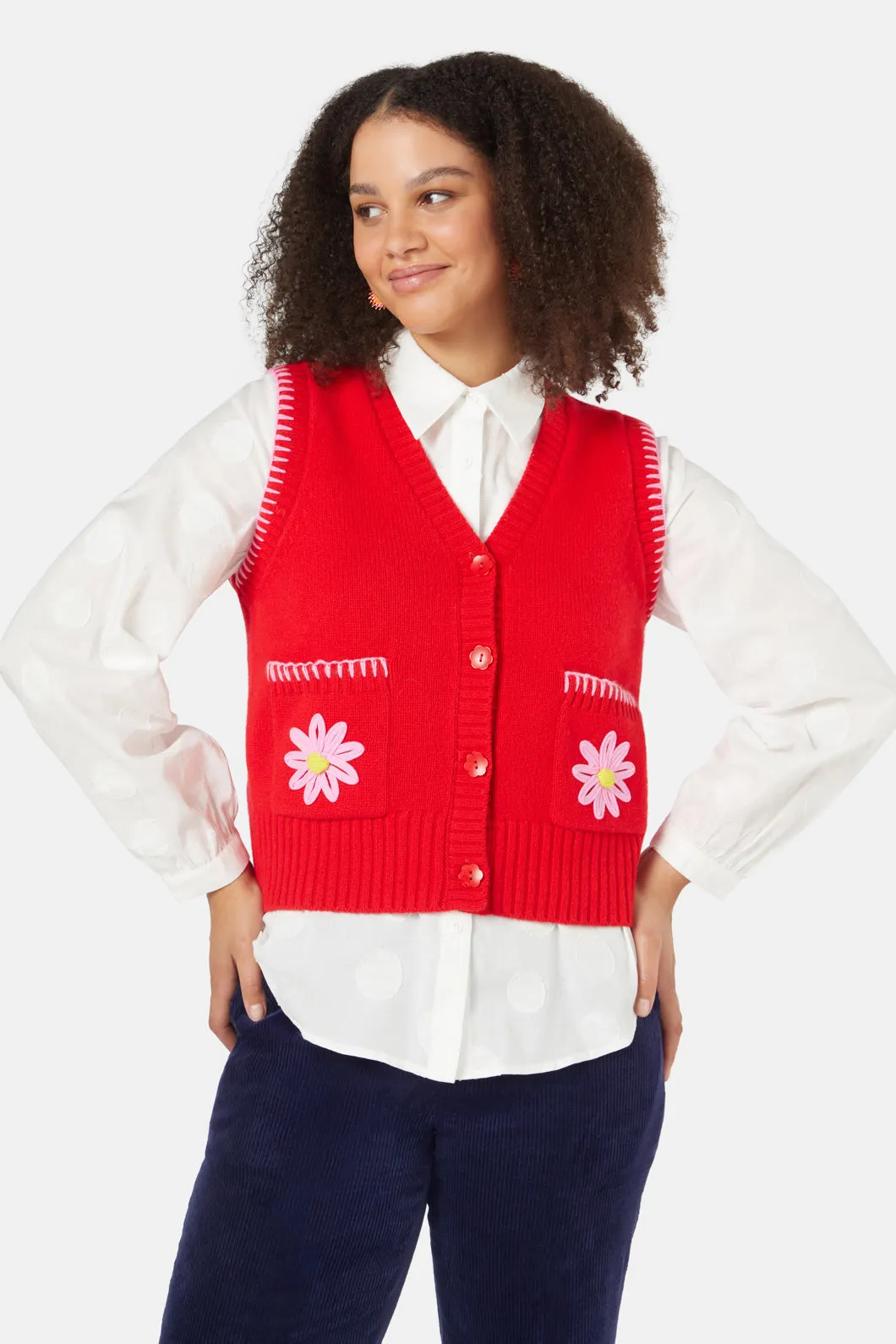 Daisy Applique Vest