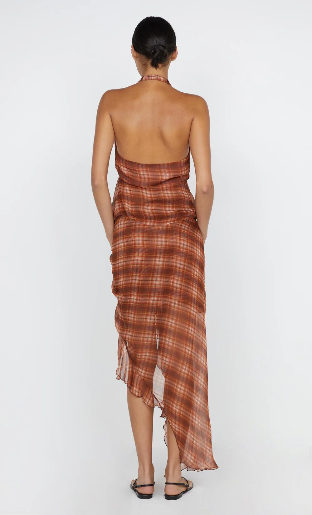 DEVI HALTER TOP - DESERT CHECK