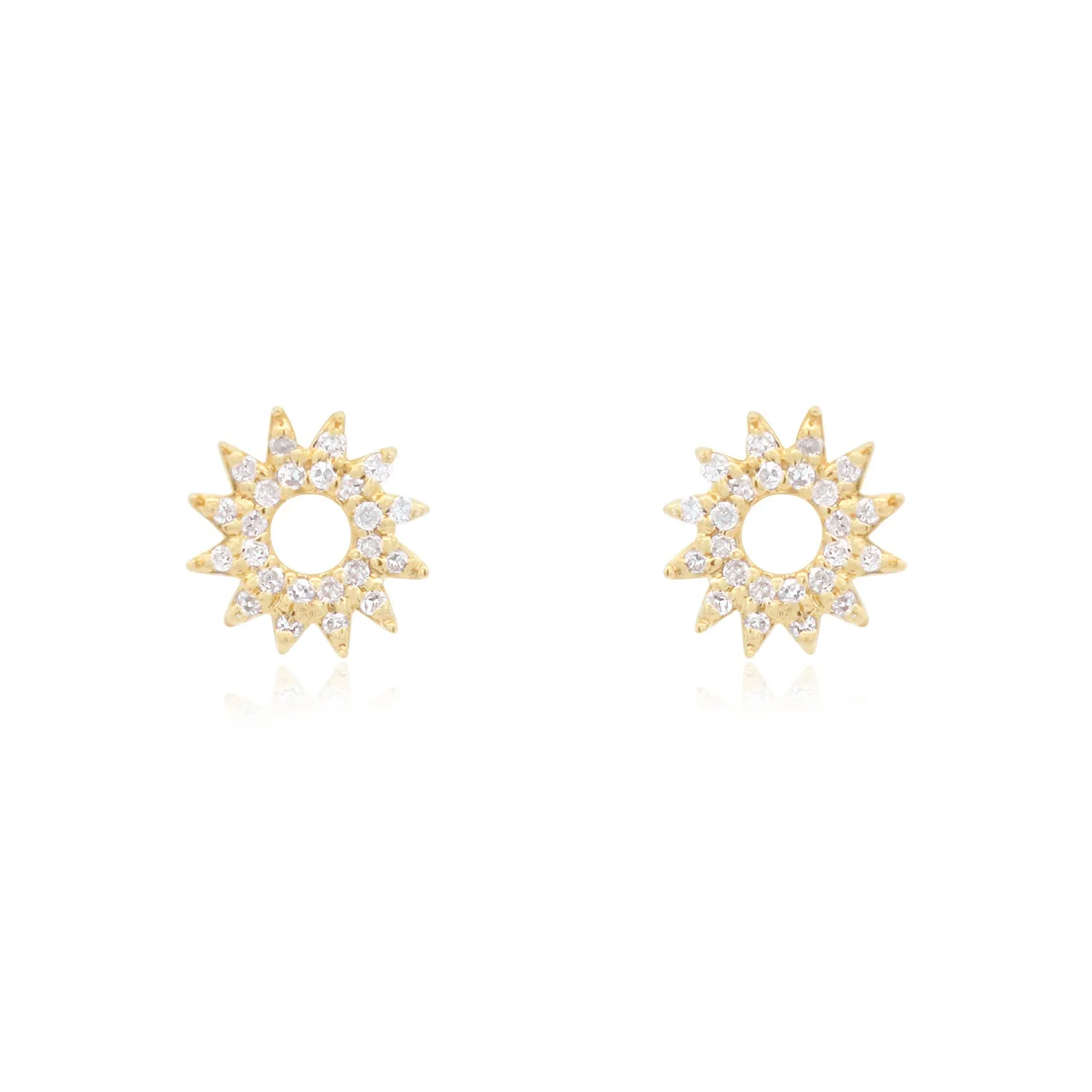 Diamond Sun Stud Earrings