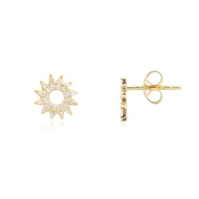 Diamond Sun Stud Earrings