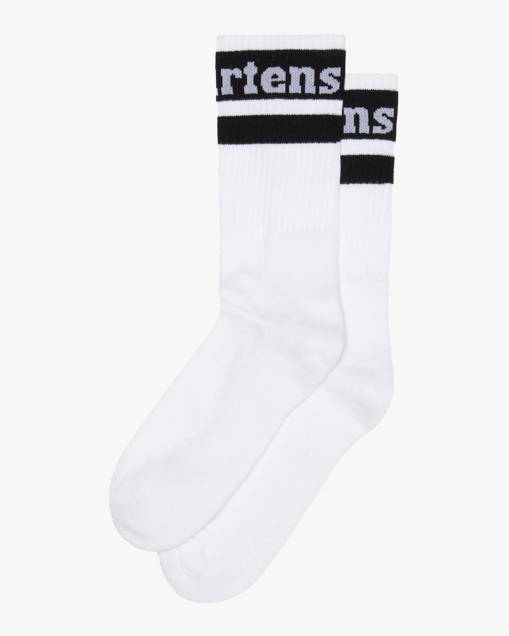 Dr Martens Athletic Logo Organic Cotton Blend Socks - White / Black