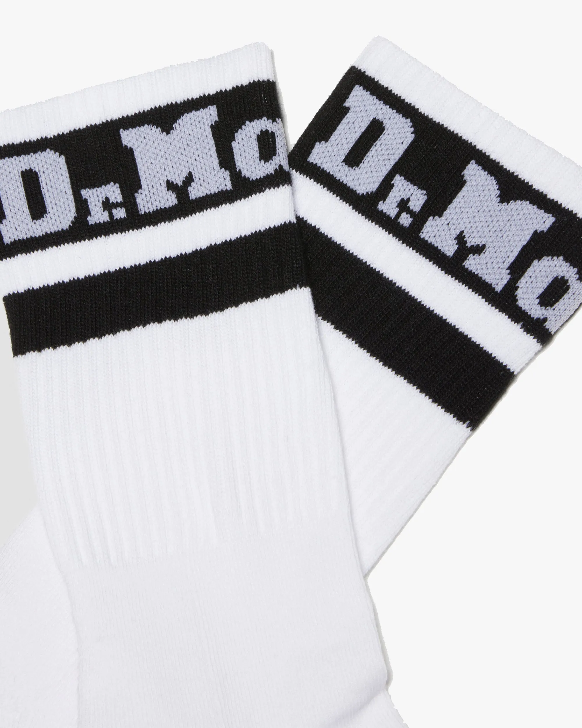 Dr Martens Athletic Logo Organic Cotton Blend Socks - White / Black