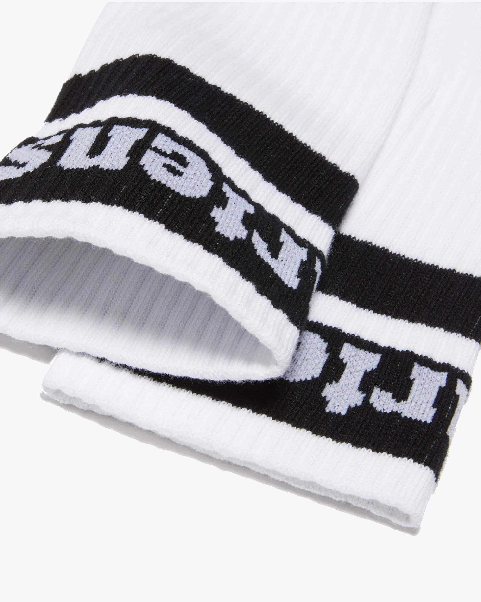 Dr Martens Athletic Logo Organic Cotton Blend Socks - White / Black