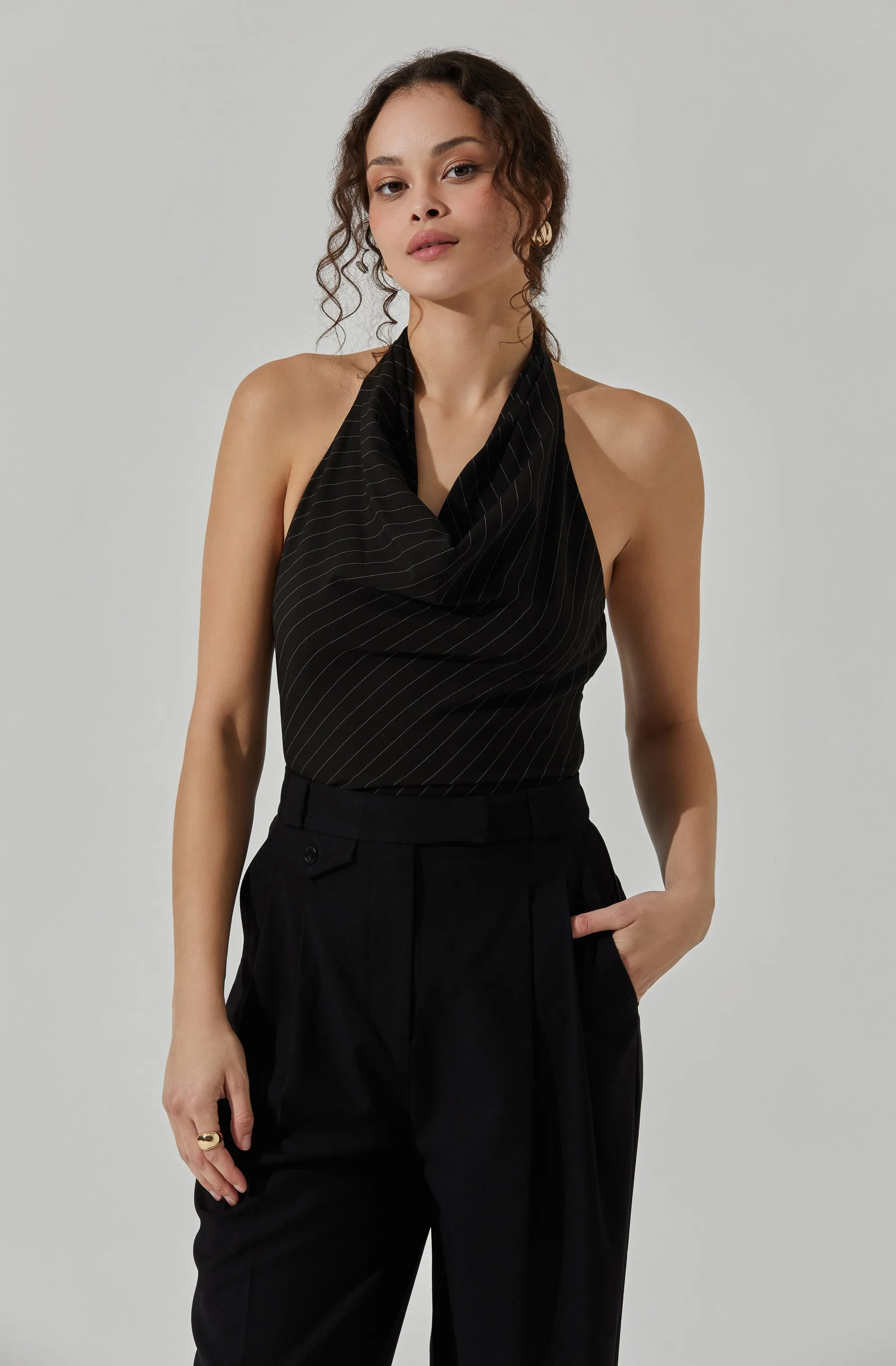 Elsha Cowl Neck Halter Top