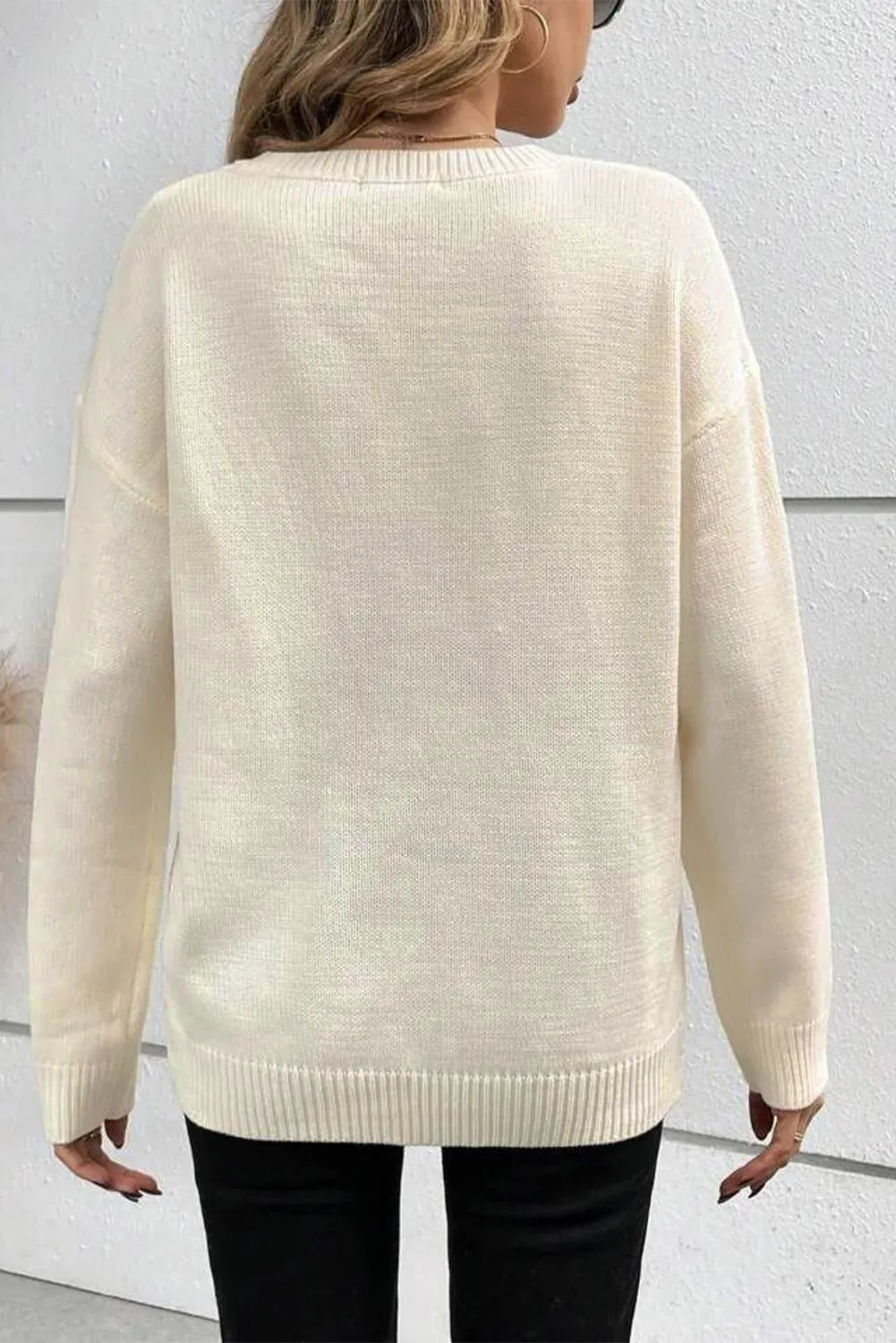 Explore More Collection - BOO Round Neck Long Sleeve Sweater