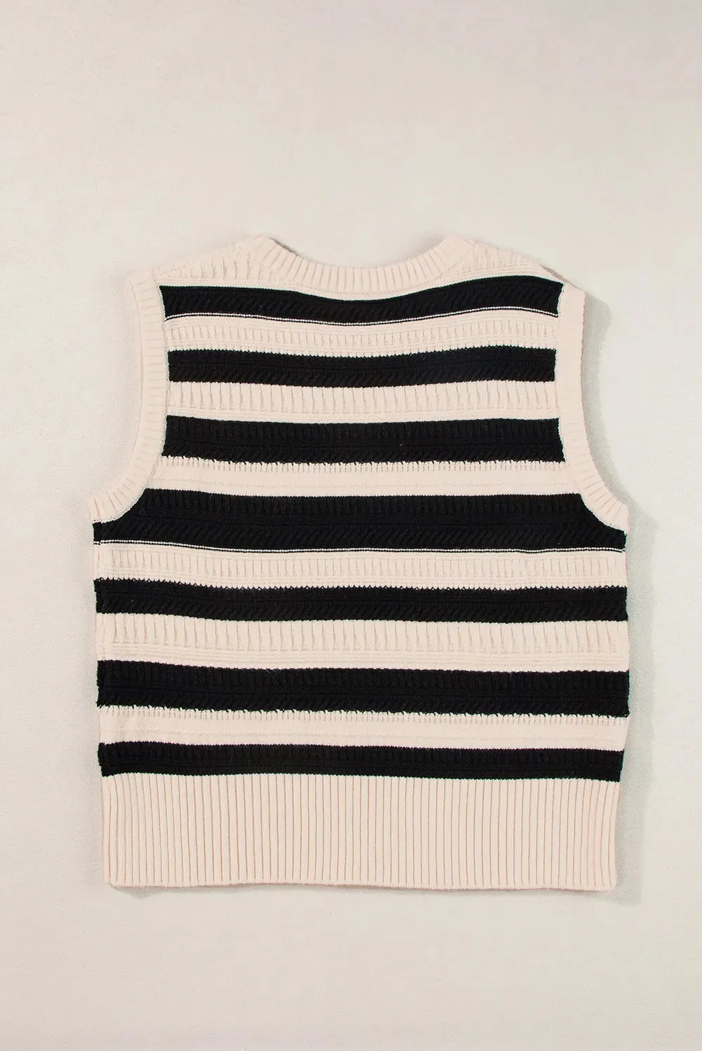 Explore More Collection - Color Block Round Neck Sweater Vest