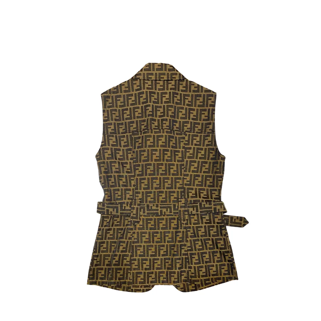 Fendi Zucca Belted Vest