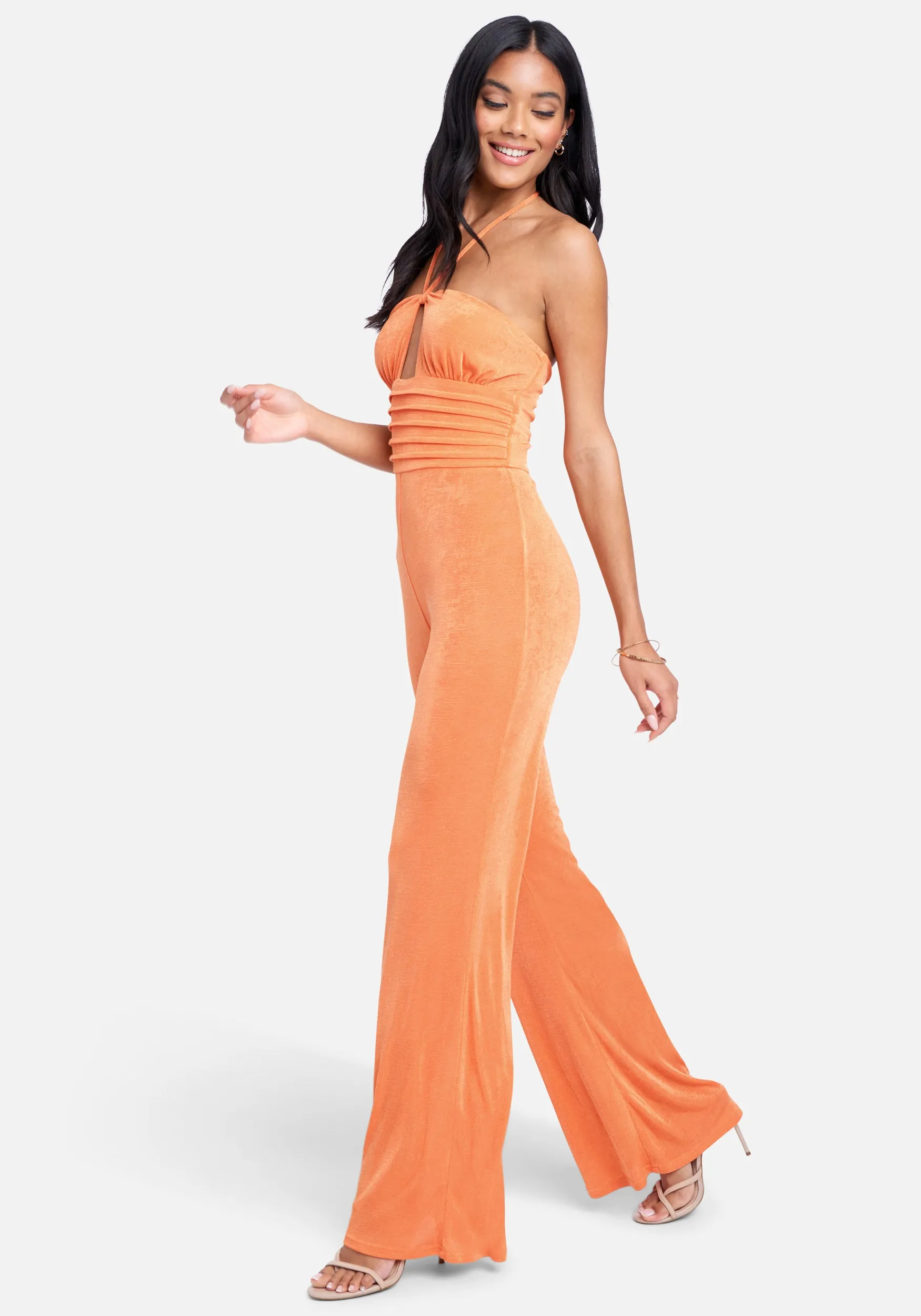 Halter Neck Wide Leg Jumpsuit