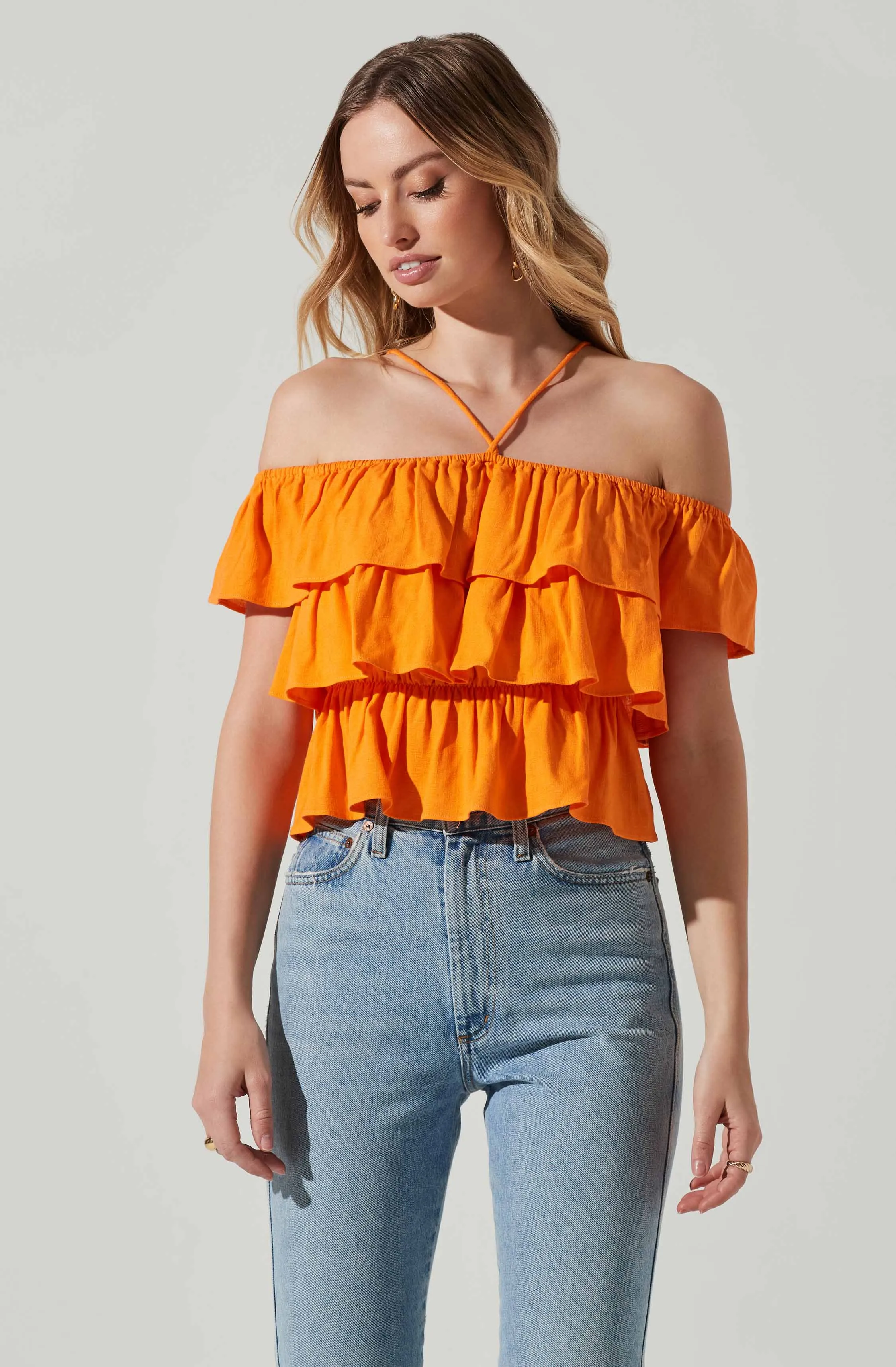 Halter Tiered Ruffle Top