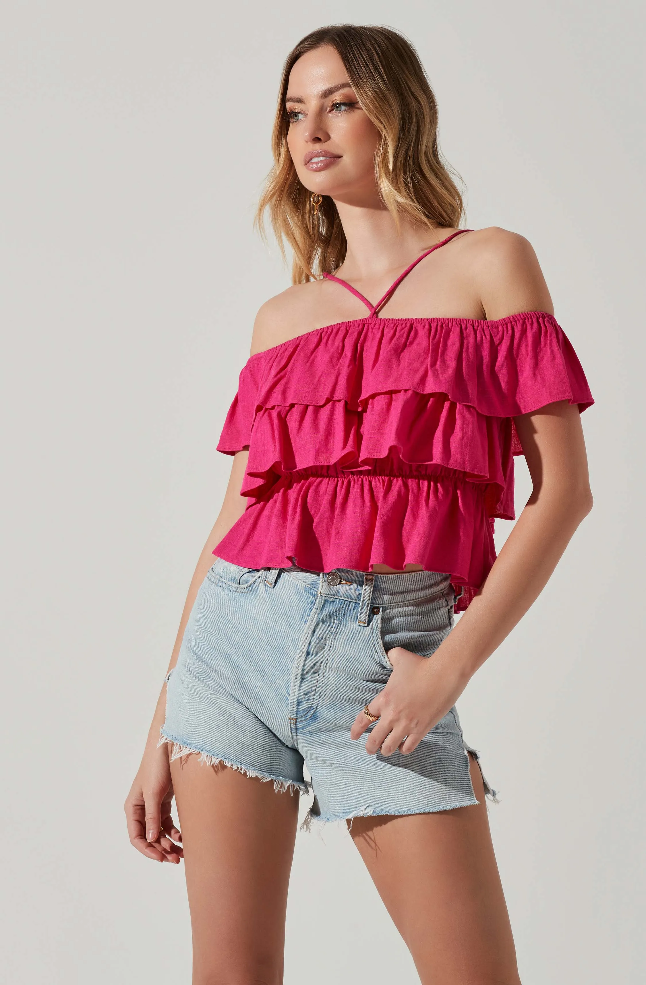 Halter Tiered Ruffle Top