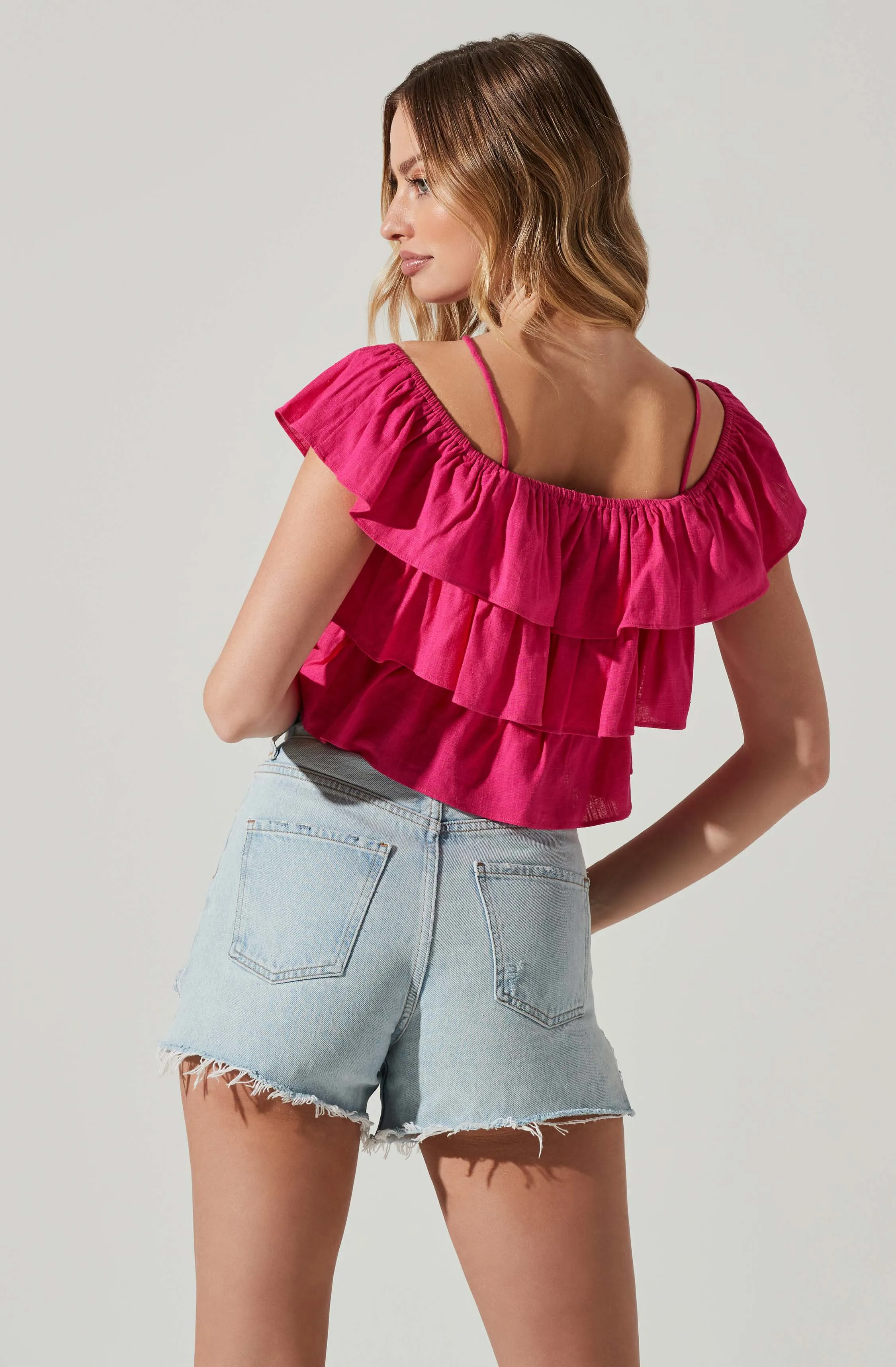 Halter Tiered Ruffle Top