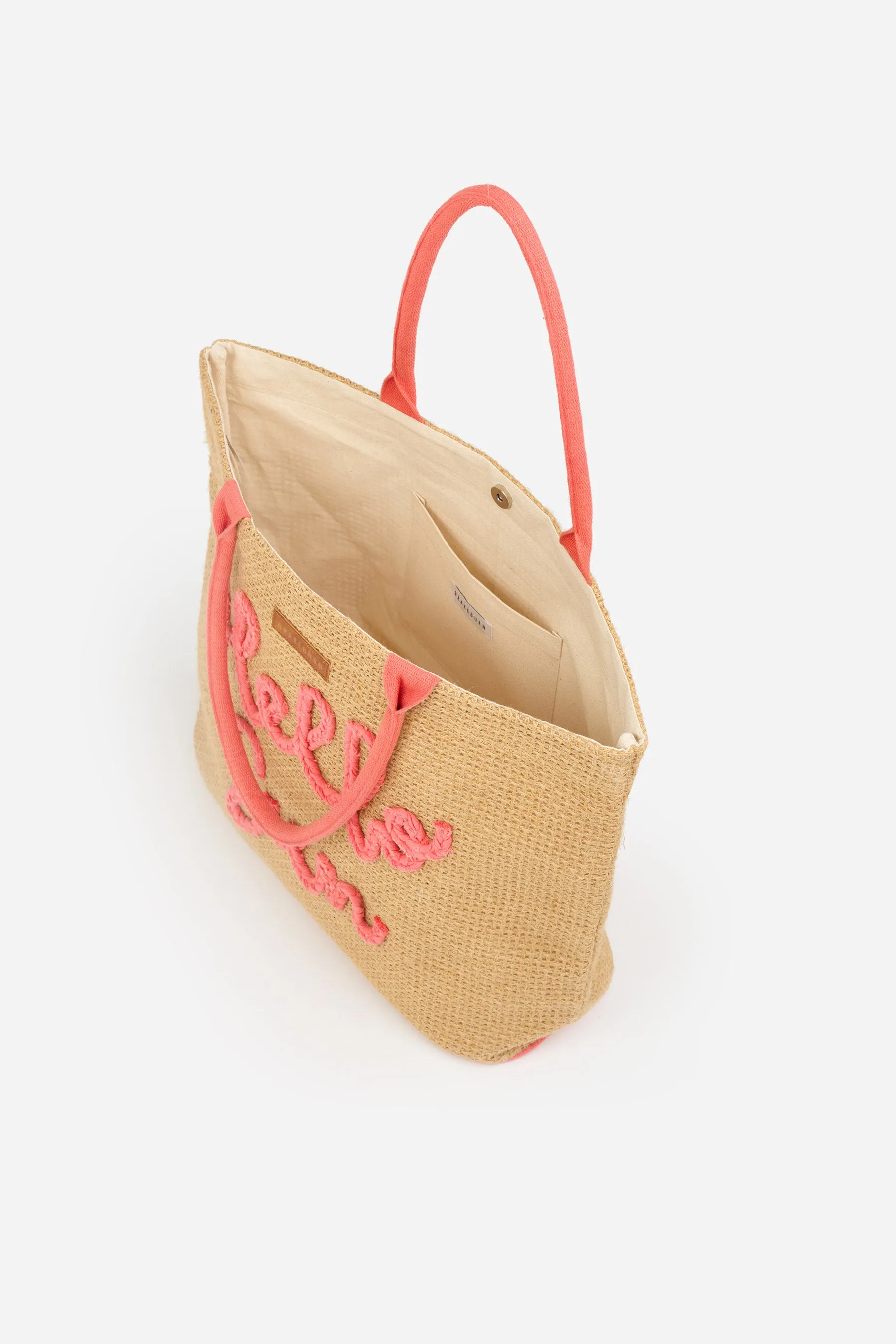 Hello Sun Jute Beach Bag