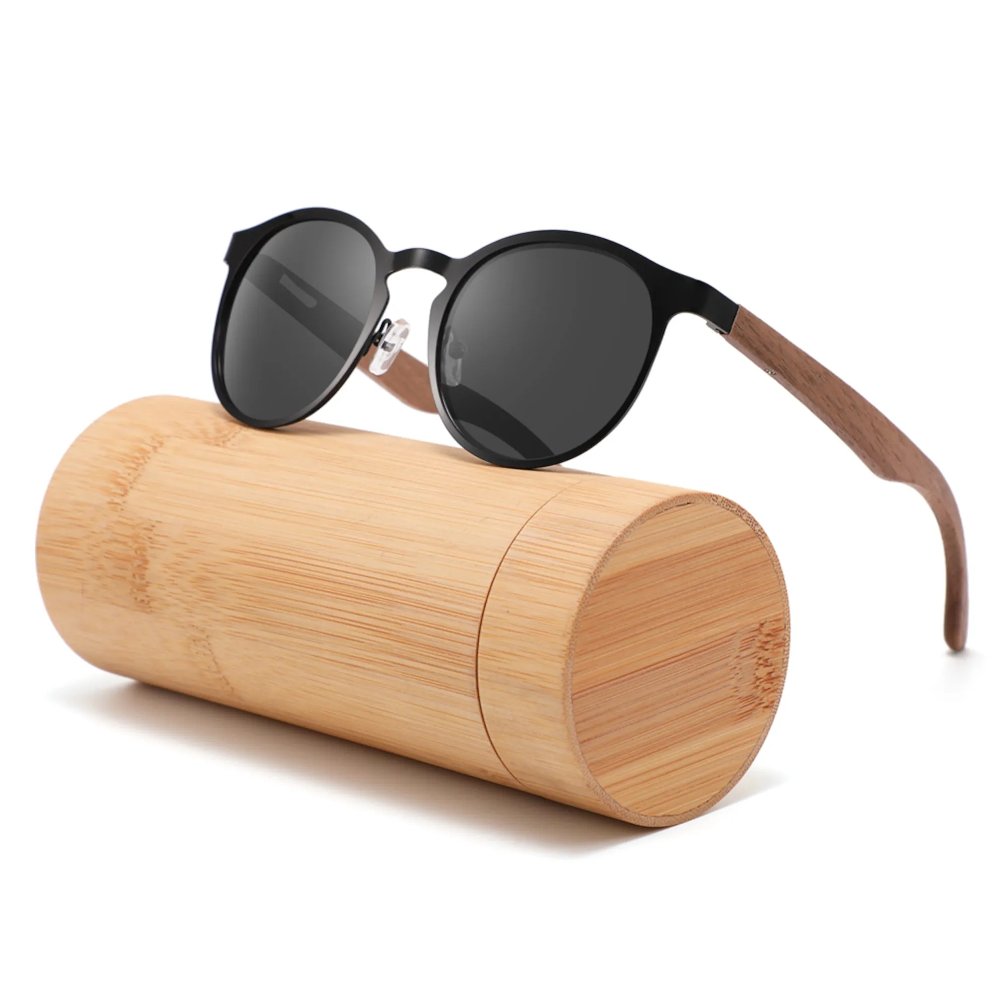 Hybrid Wooden Rounds - Real Wood & Polarized Lenses by WUDN